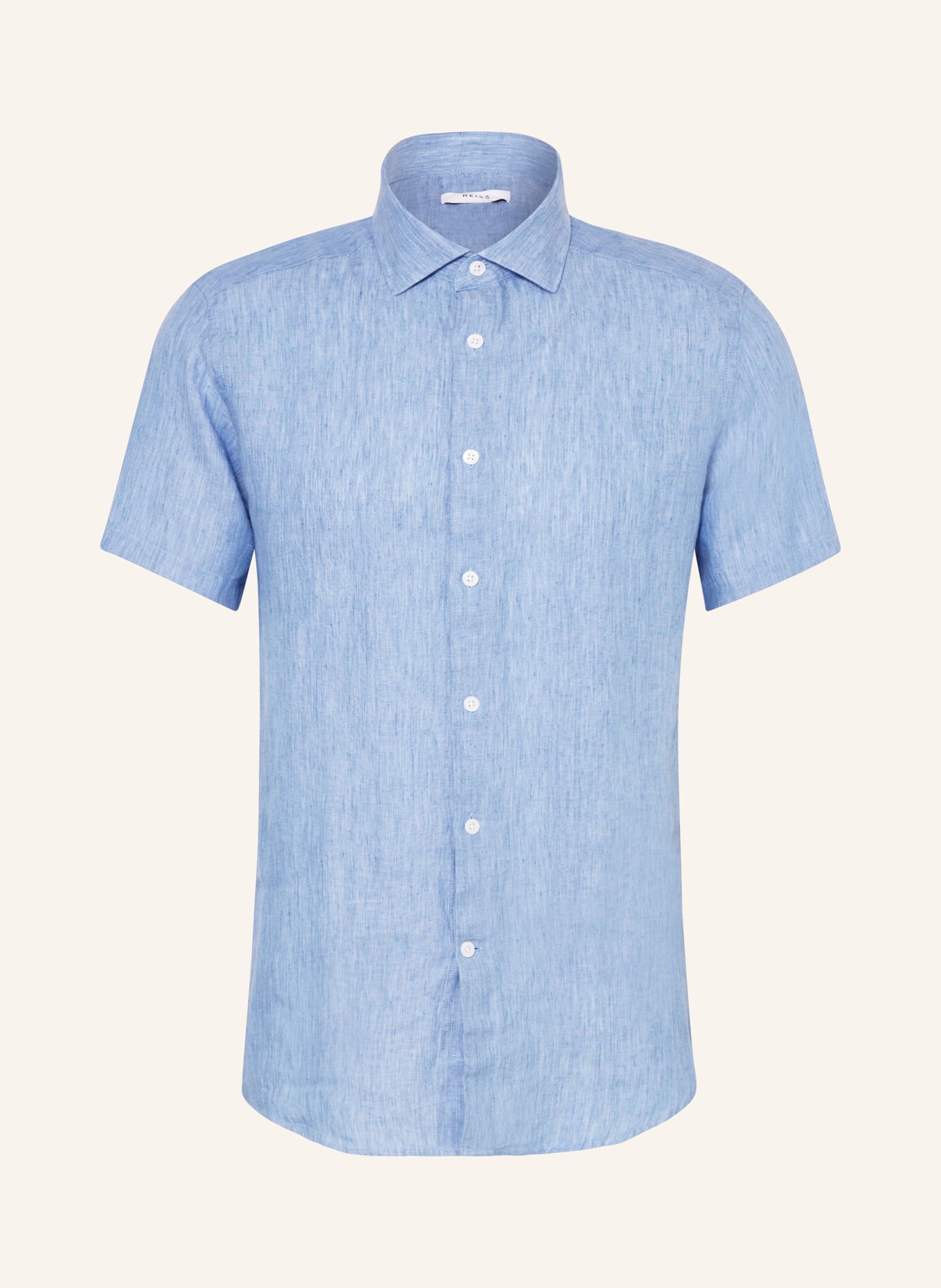 REISS Short sleeve shirt HOLIDAY Slim Fit made of linen, Color: LIGHT BLUE (Image 1)