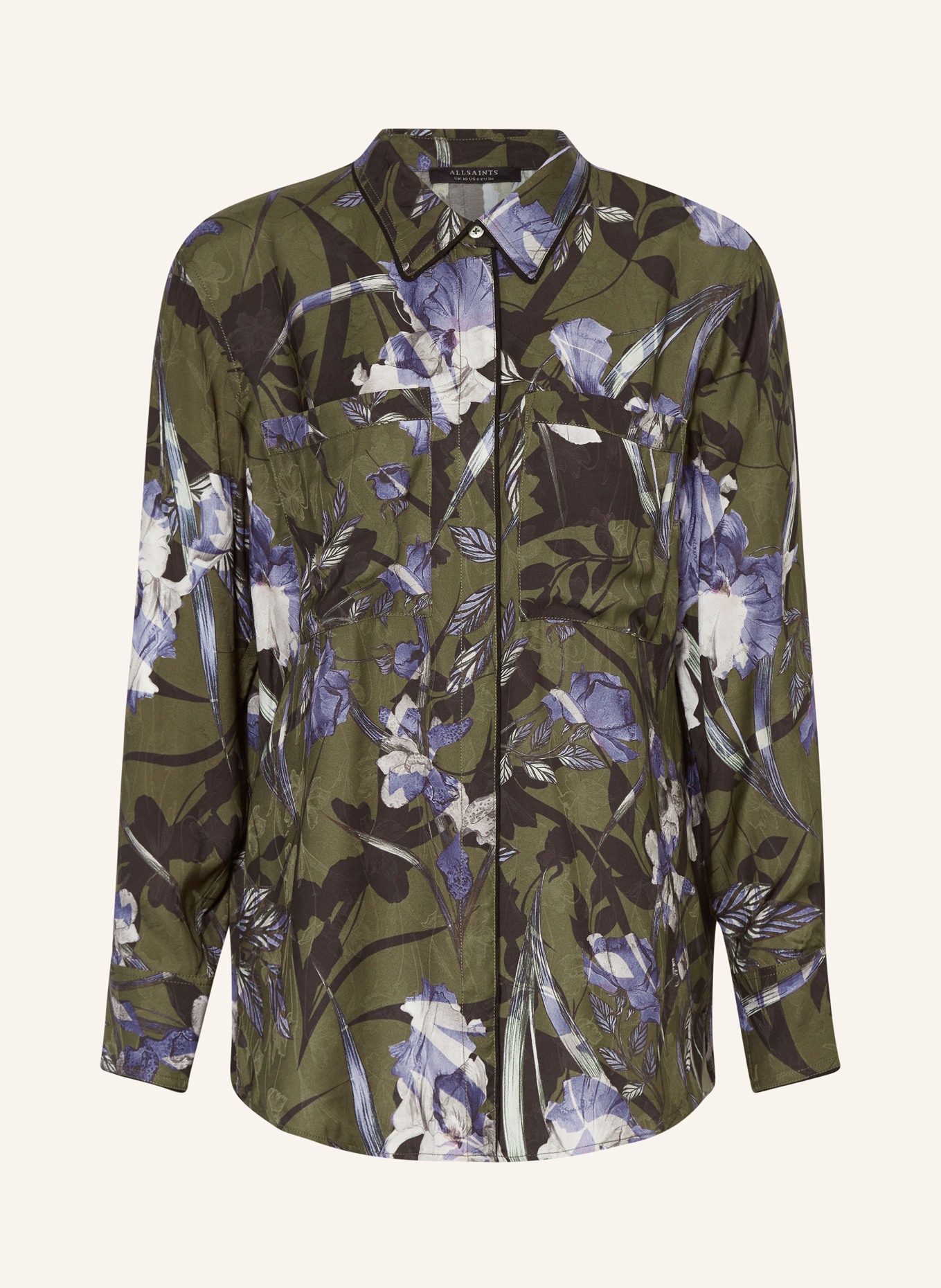 ALLSAINTS Shirt blouse EVE BATU, Color: KHAKI/ BLACK/ PURPLE (Image 1)