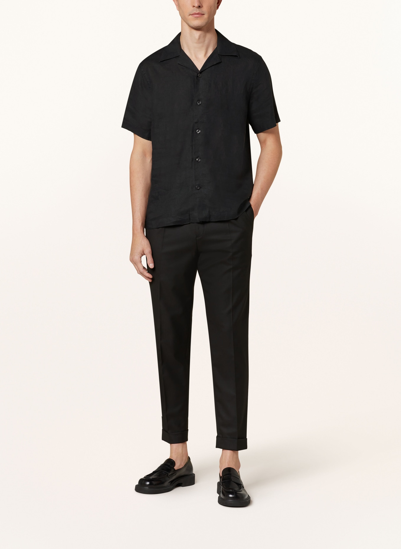 REISS Resort shirt BELDI regular fit in linen, Color: BLACK (Image 2)