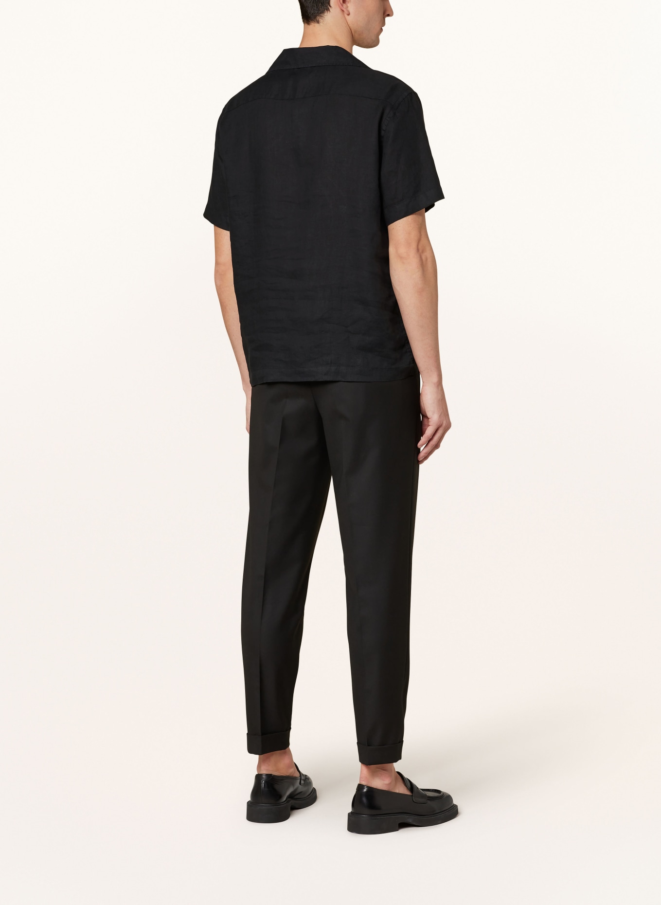 REISS Resort shirt BELDI regular fit in linen, Color: BLACK (Image 3)