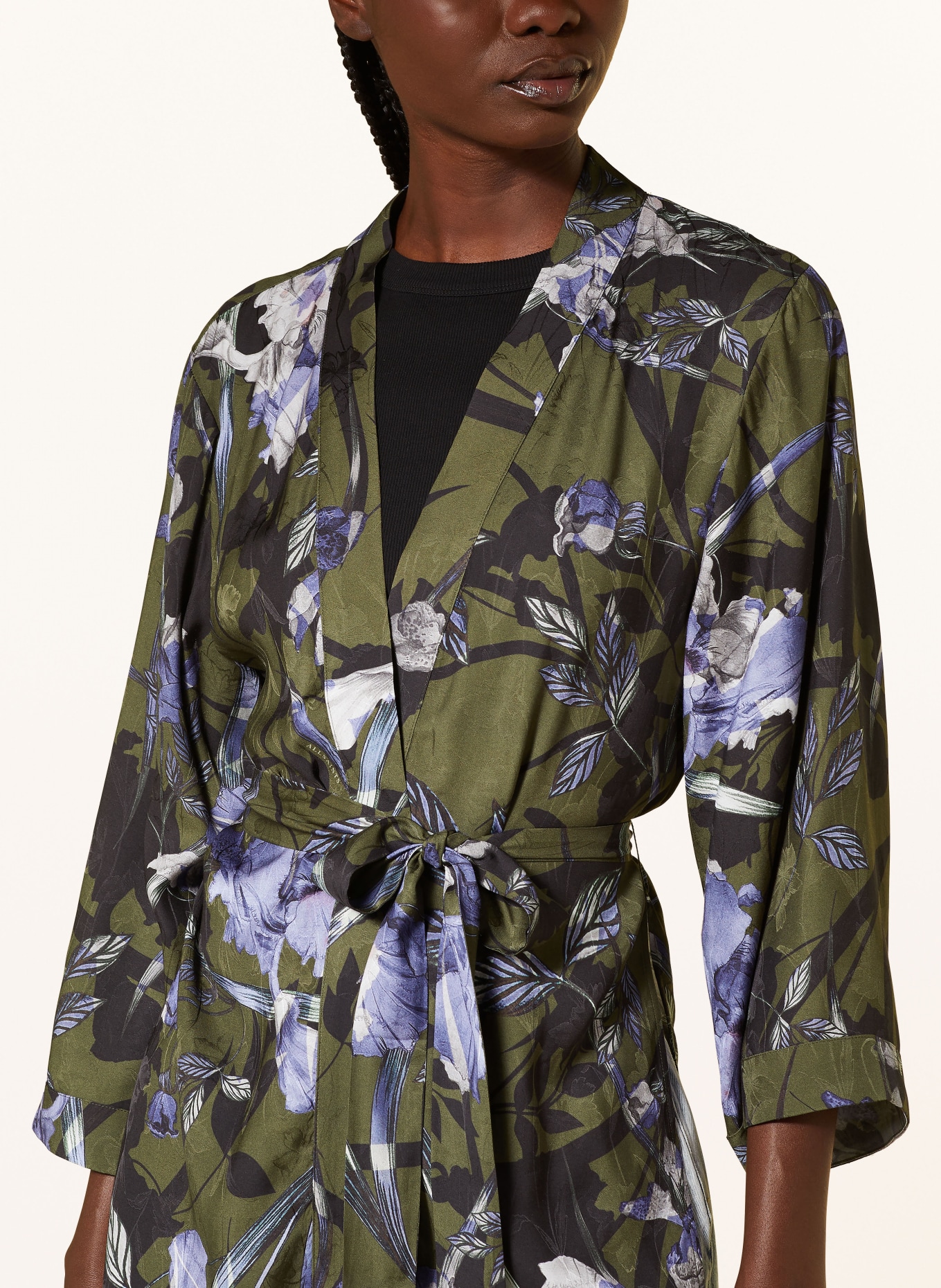 ALLSAINTS Kimono CARINA, Color: KHAKI/ BLACK/ PURPLE (Image 4)