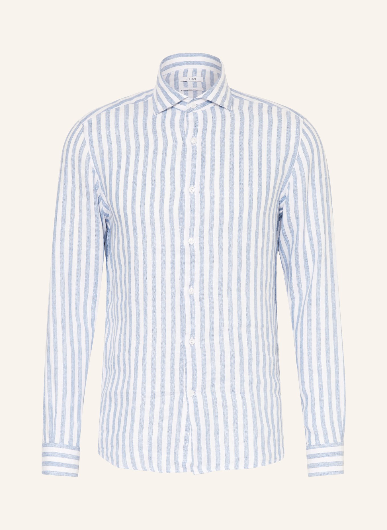 REISS Linen shirt RUBAN Regular Fit, Color: LIGHT BLUE/ WHITE (Image 1)