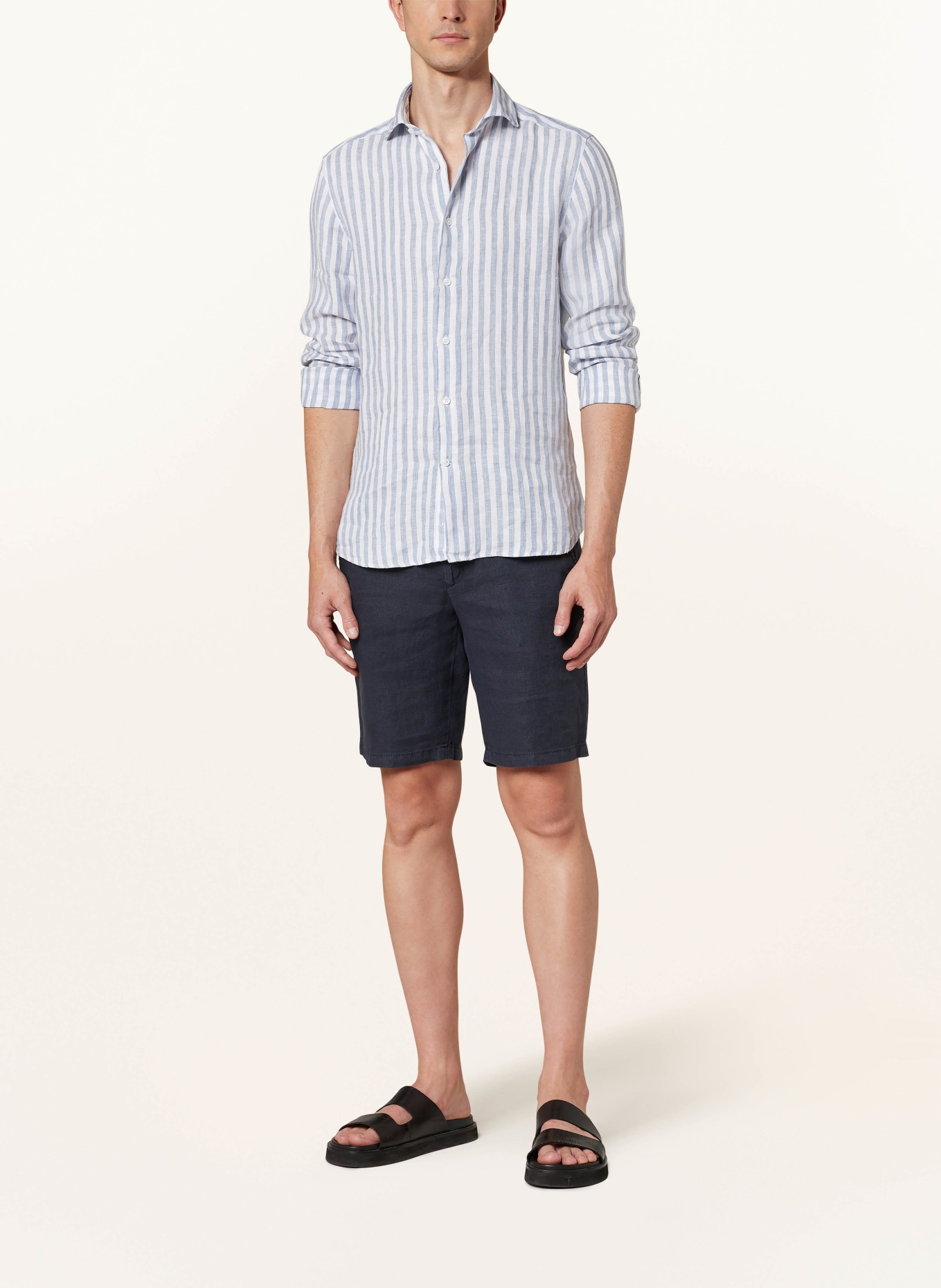REISS Linen shirt RUBAN Regular Fit, Color: LIGHT BLUE/ WHITE (Image 2)