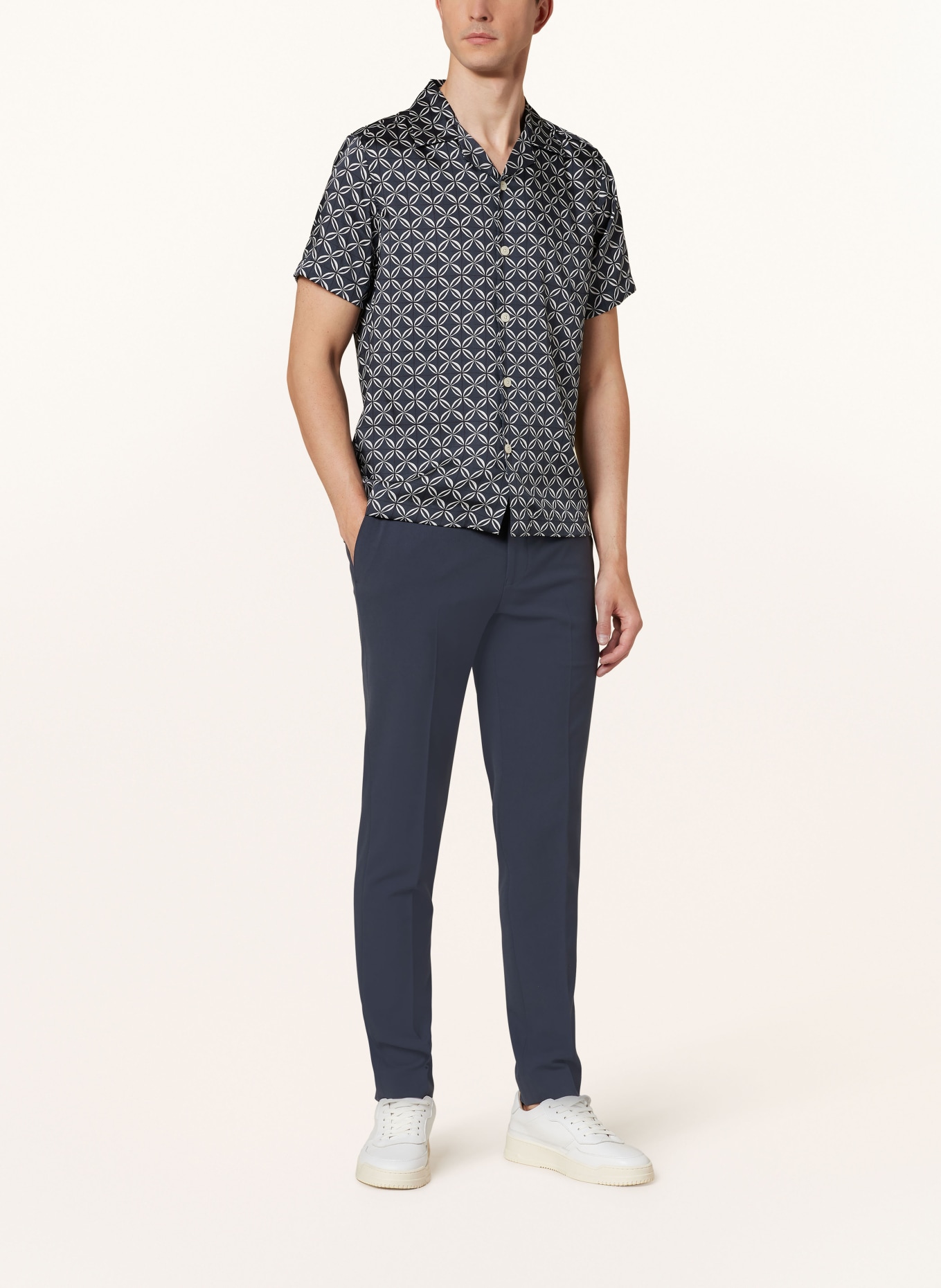 REISS Resort shirt TINTIPAN regular fit, Color: DARK BLUE/ WHITE (Image 2)