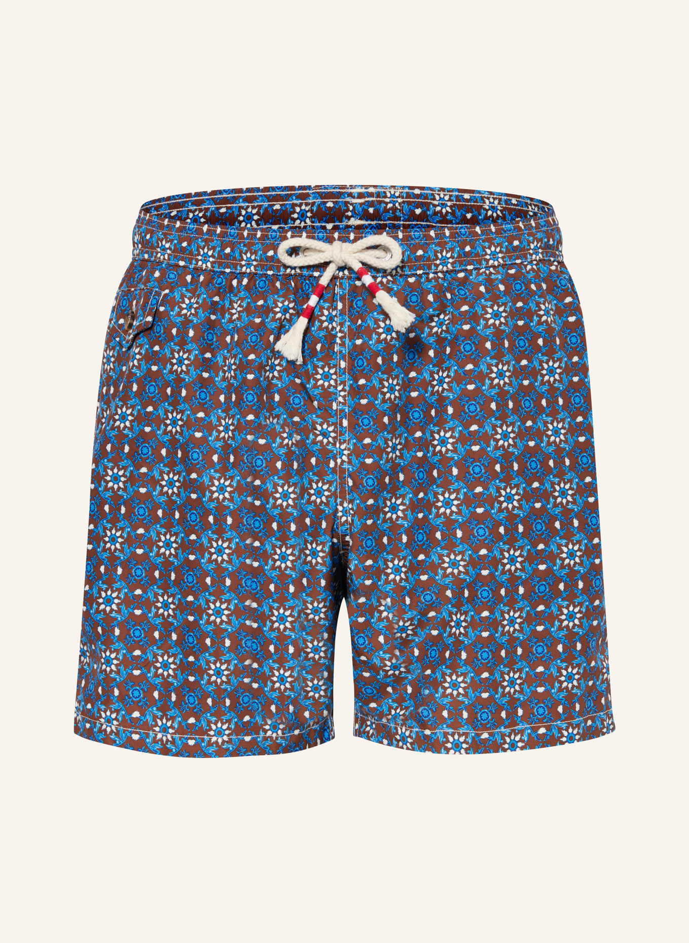 MC2 SAINT BARTH Swim Shorts, Color: BROWN/ BLUE/ WHITE (Image 1)