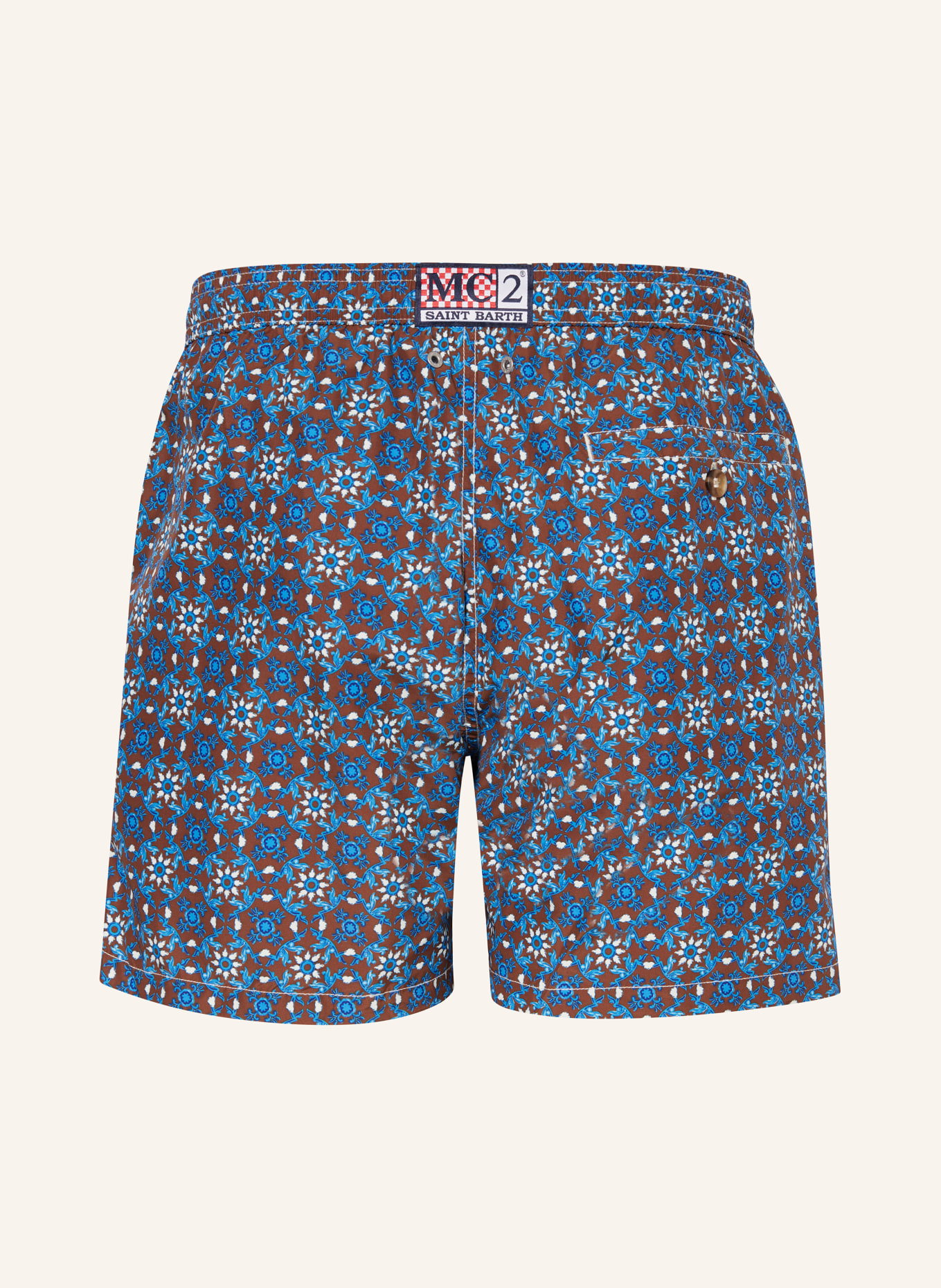 MC2 SAINT BARTH Swim Shorts, Color: BROWN/ BLUE/ WHITE (Image 2)