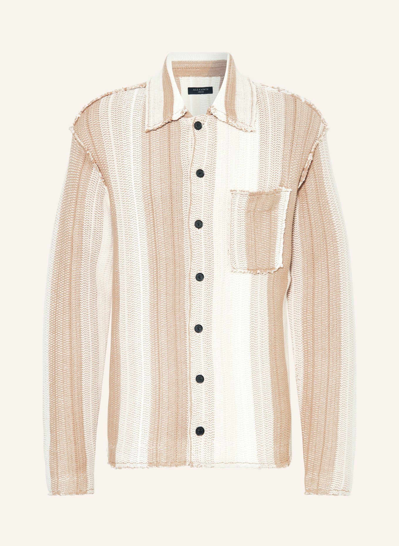 ALLSAINTS Knitted overshirt TRUCK, Color: BROWN/ LIGHT BROWN (Image 1)