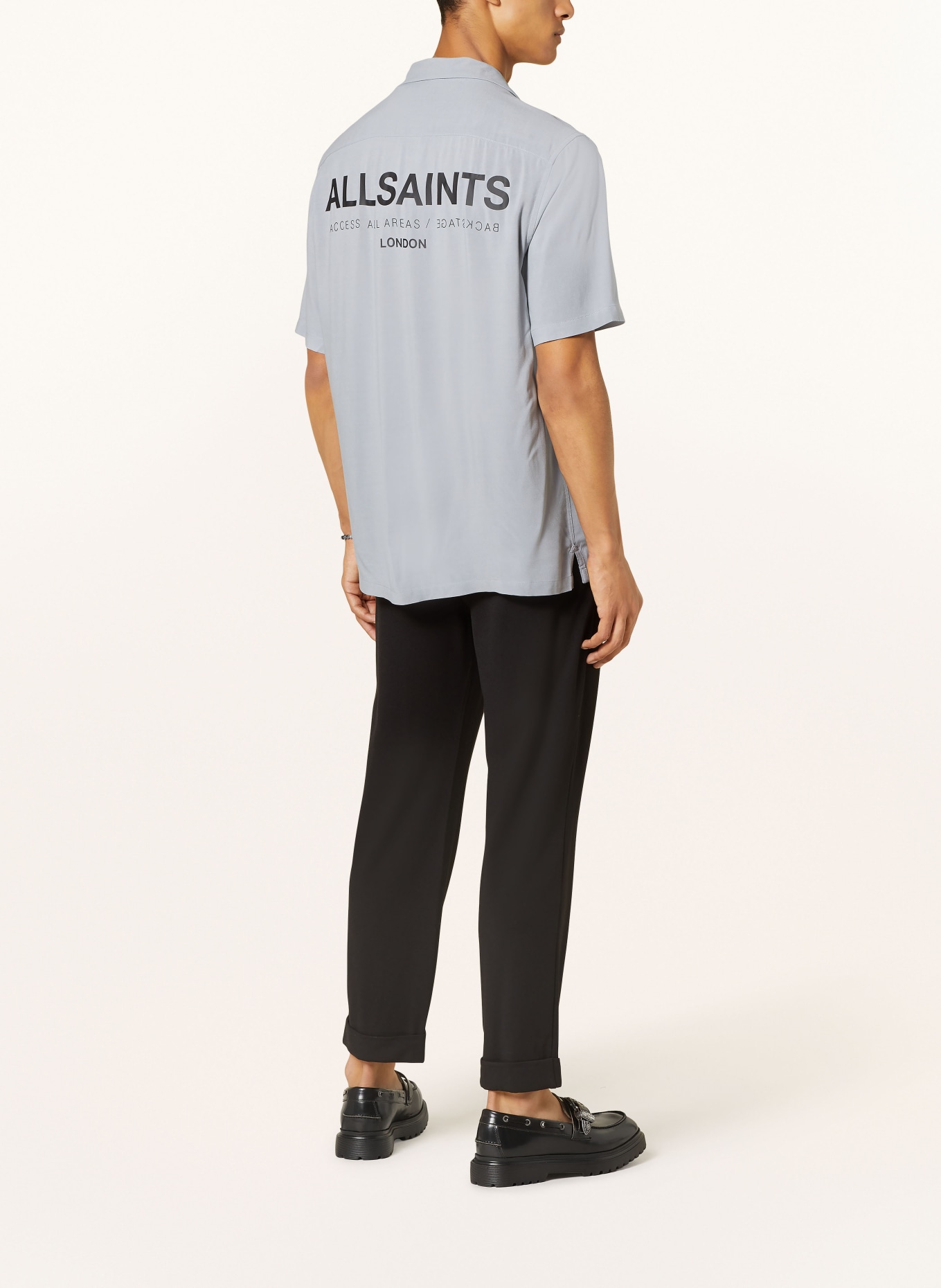 ALLSAINTS Resort shirt ACCESS relaxed fit, Color: GRAY/ BLACK (Image 2)