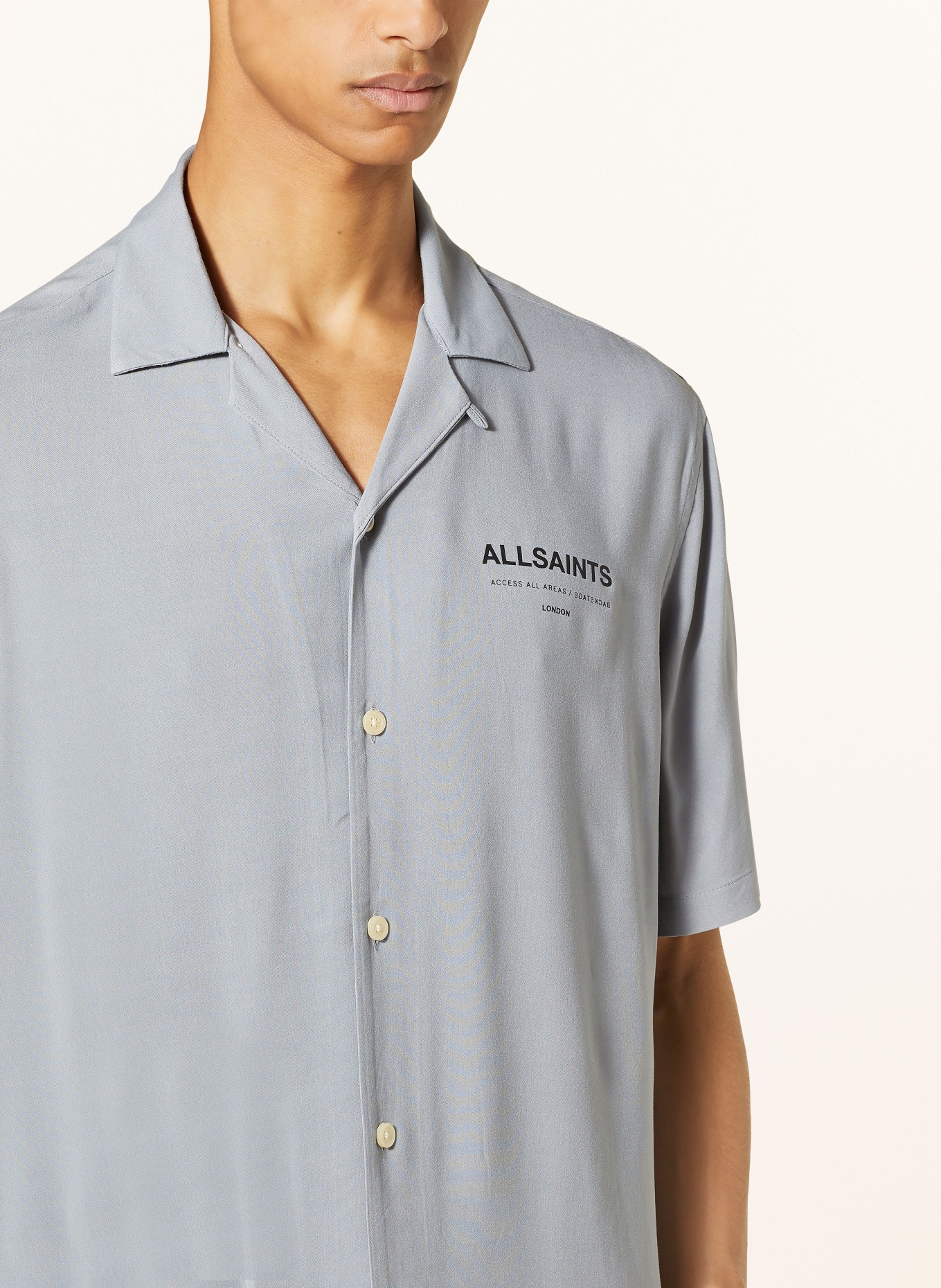 ALLSAINTS Resort shirt ACCESS relaxed fit, Color: GRAY/ BLACK (Image 4)