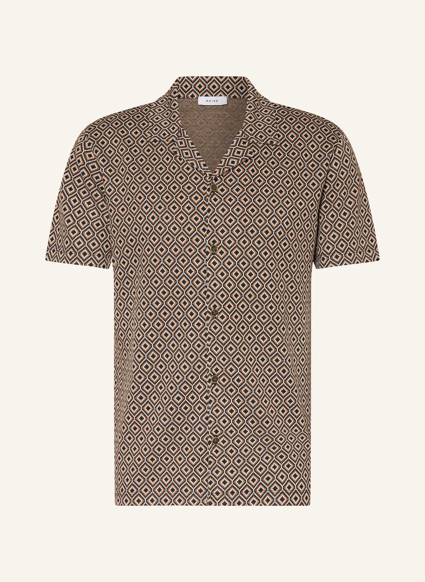 REISS Resort shirt GROVE regular fit, Color: COGNAC/ BLACK/ WHITE (Image 1)