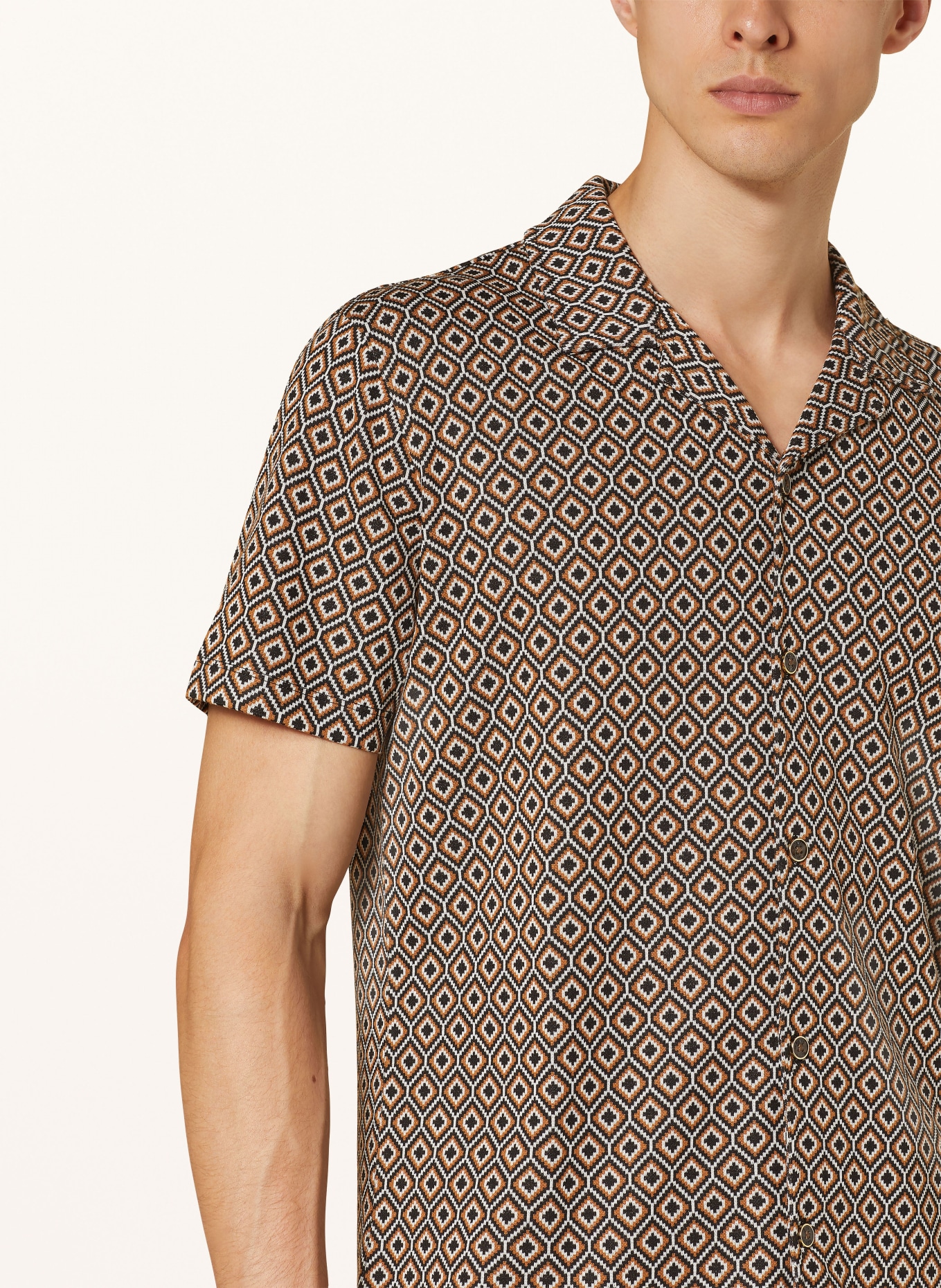 REISS Resort shirt GROVE regular fit, Color: COGNAC/ BLACK/ WHITE (Image 4)