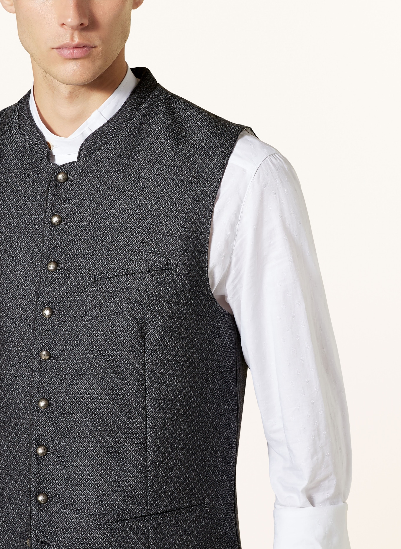 Johann & Johanna Trachtenweste Slim Fit: DUNKELGRÜN / SCHWARZ