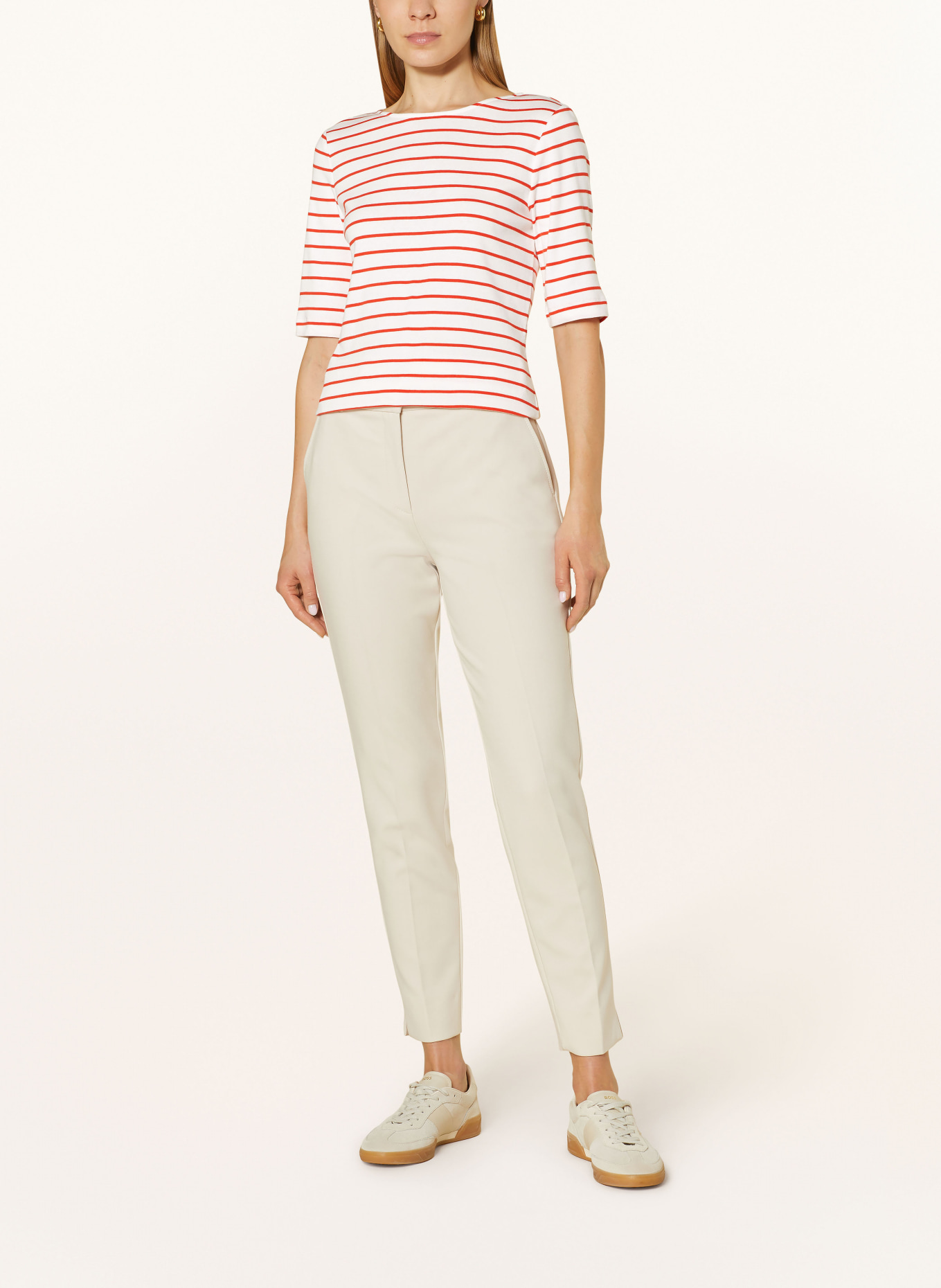 HOBBS Shirt KATIE with 3/4 sleeves, Color: WHITE/ RED (Image 2)
