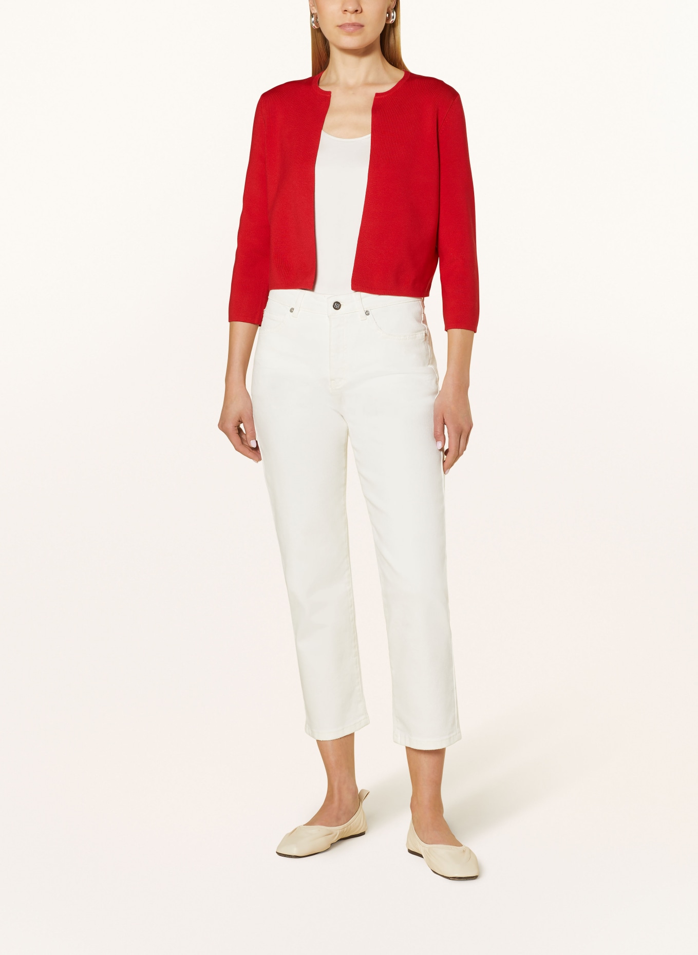 HOBBS Knit bolero ELLA with 3/4 sleeves, Color: RED (Image 2)
