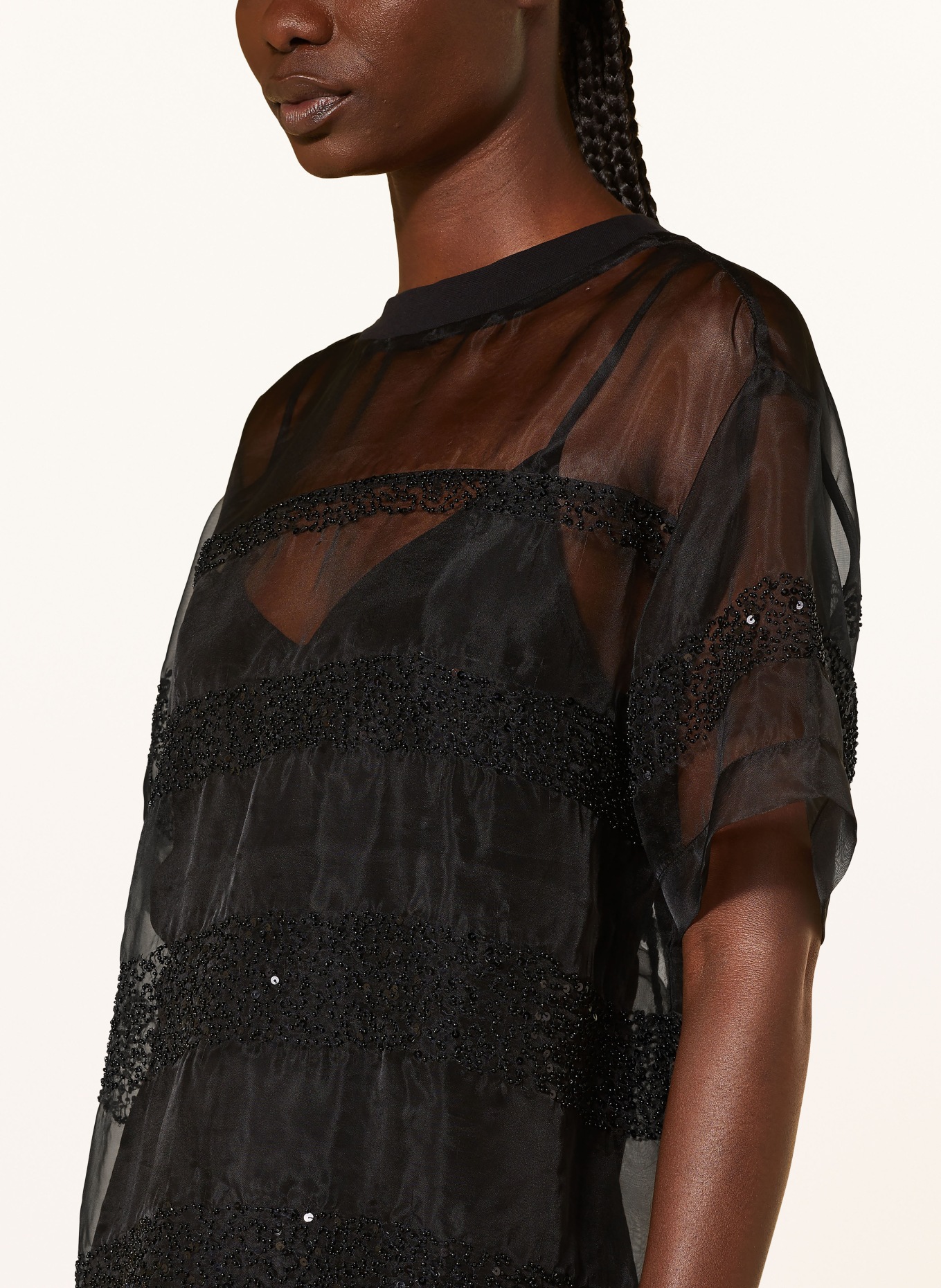 ALLSAINTS Dress IZABELA with decorative beads and sequins, Color: BLACK (Image 4)