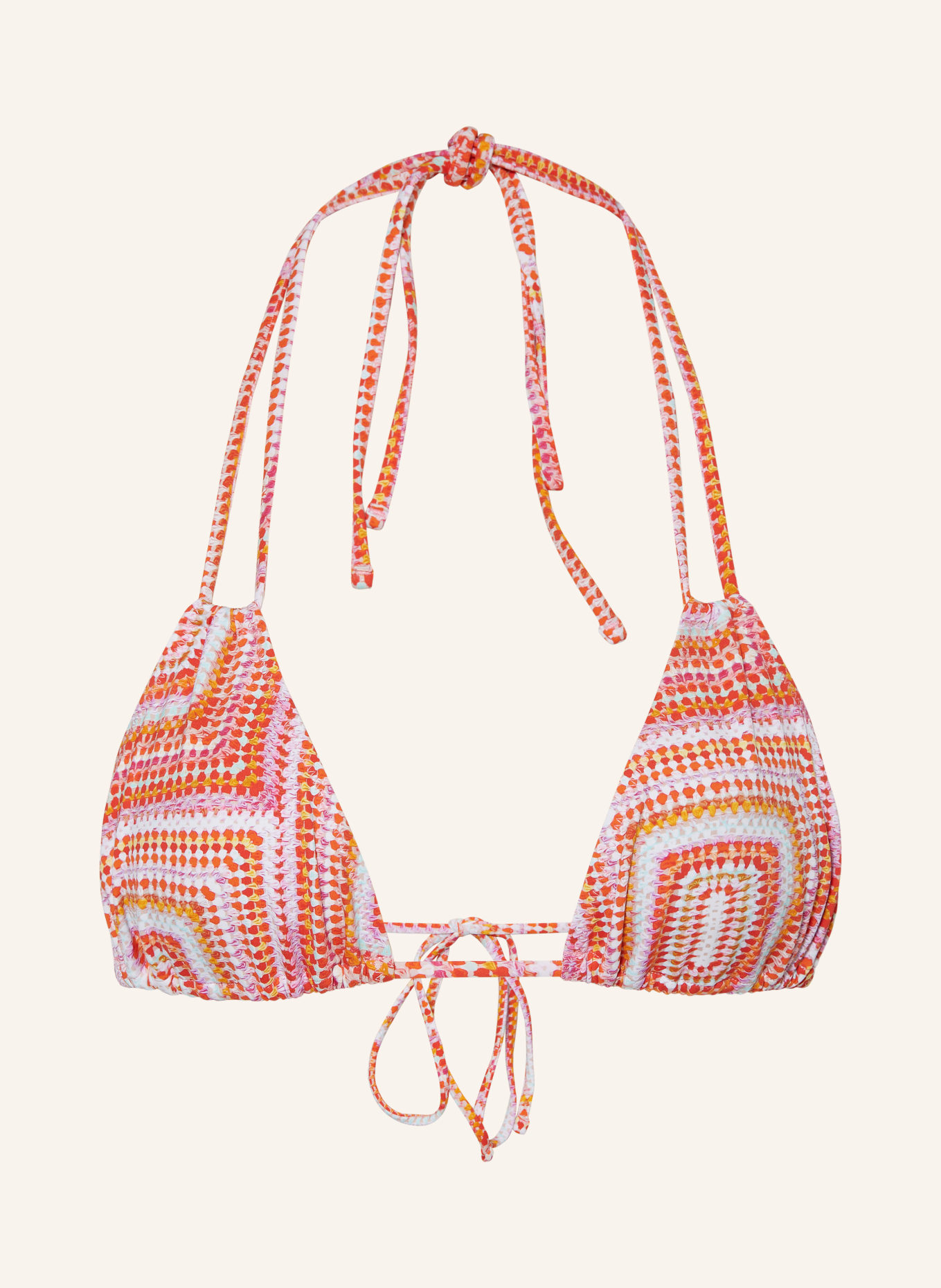 ALLSAINTS Triangle bikini top ERICA, Color: WHITE/ ORANGE/ PURPLE (Image 1)