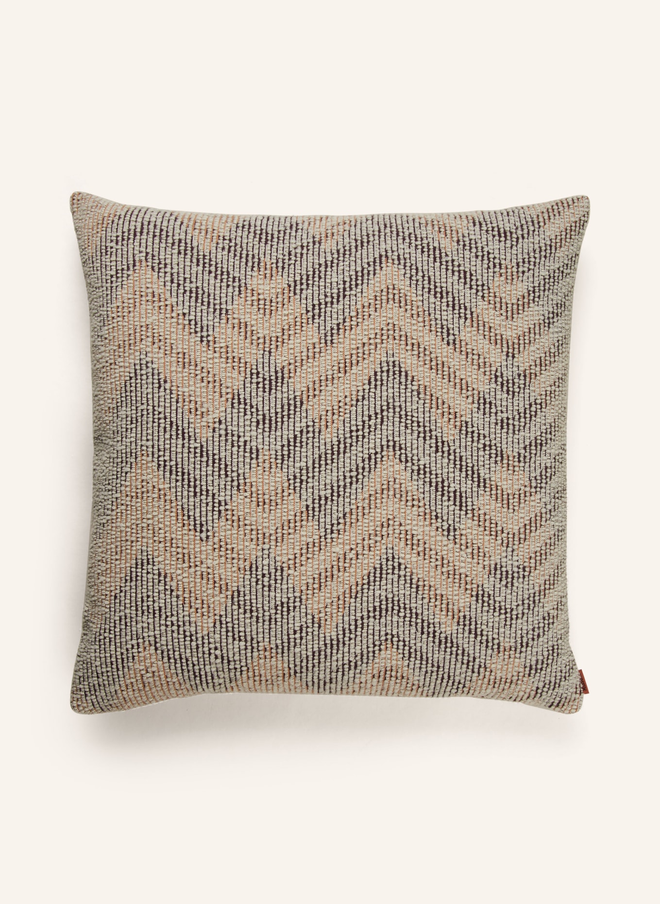 MISSONI Home Dekokissen DINAMICO BOUCLÉ mit Daunenfüllung, Farbe: CREME/ SCHWARZ/ HELLORANGE (Bild 1)