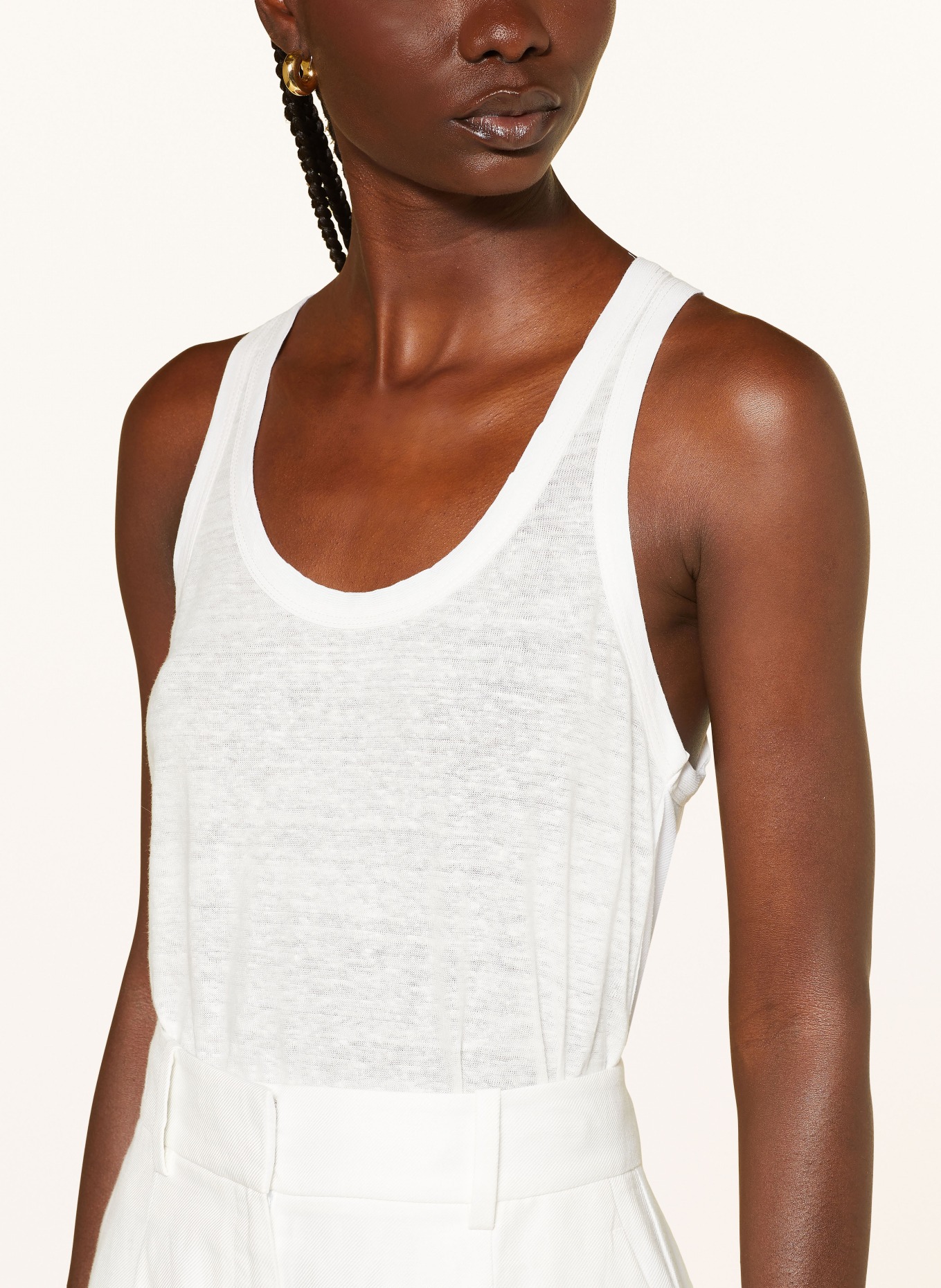 REISS Top TALOULAH in mixed materials, Color: WHITE (Image 4)