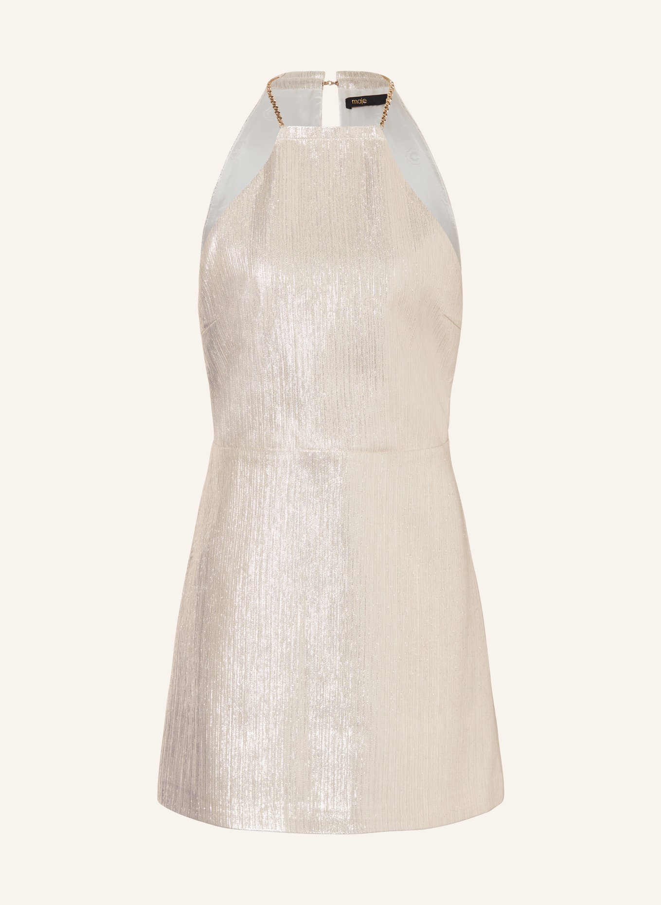 maje Sukienka z błyszczącą przędzą, Kolor: SREBRNY (Obrazek 1)