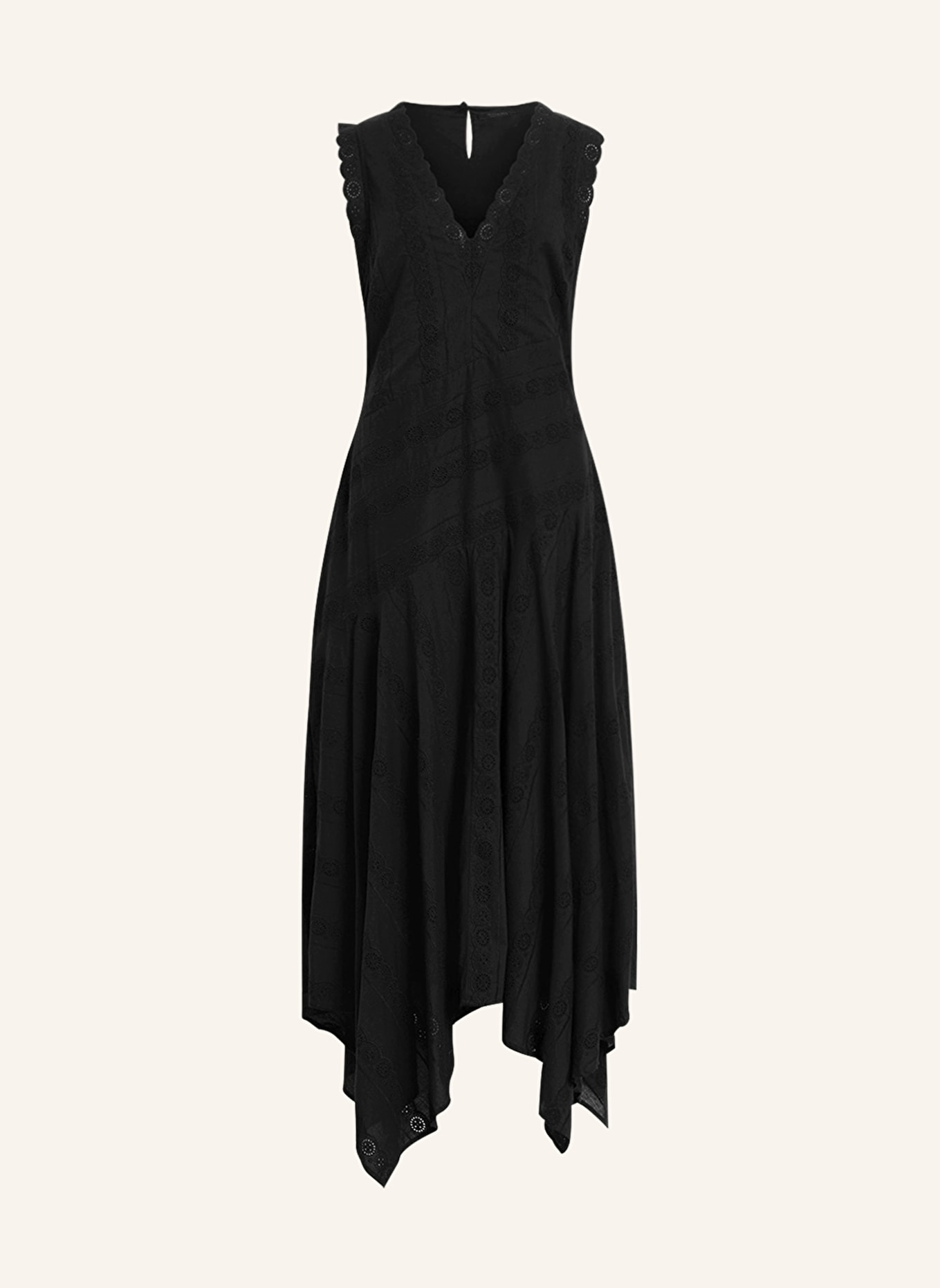 ALLSAINTS Dress AVANIA with broderie anglaise, Color: BLACK (Image 1)