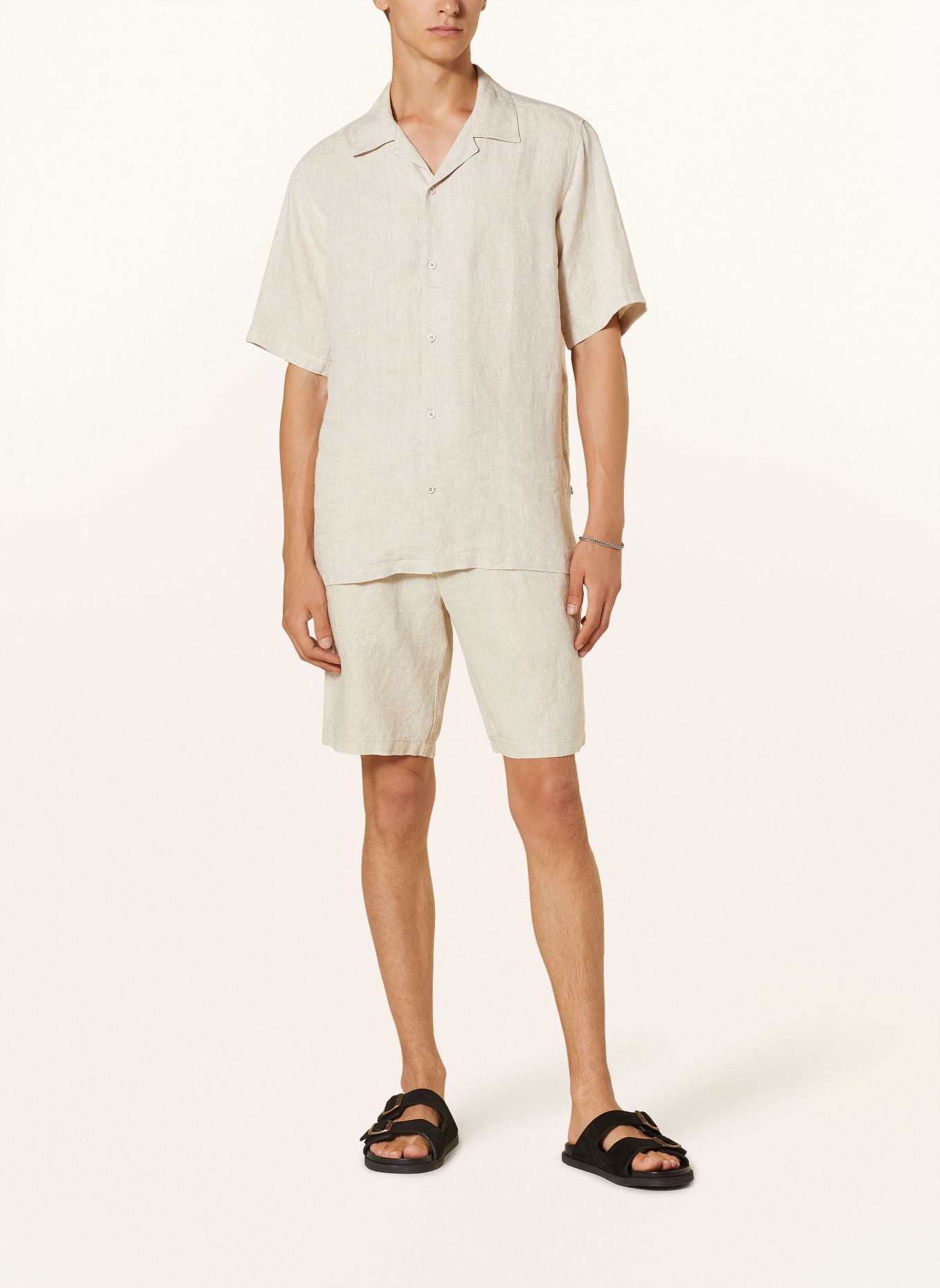 NN.07 Resort shirt JULIO comfort fit made of linen, Color: BEIGE (Image 2)