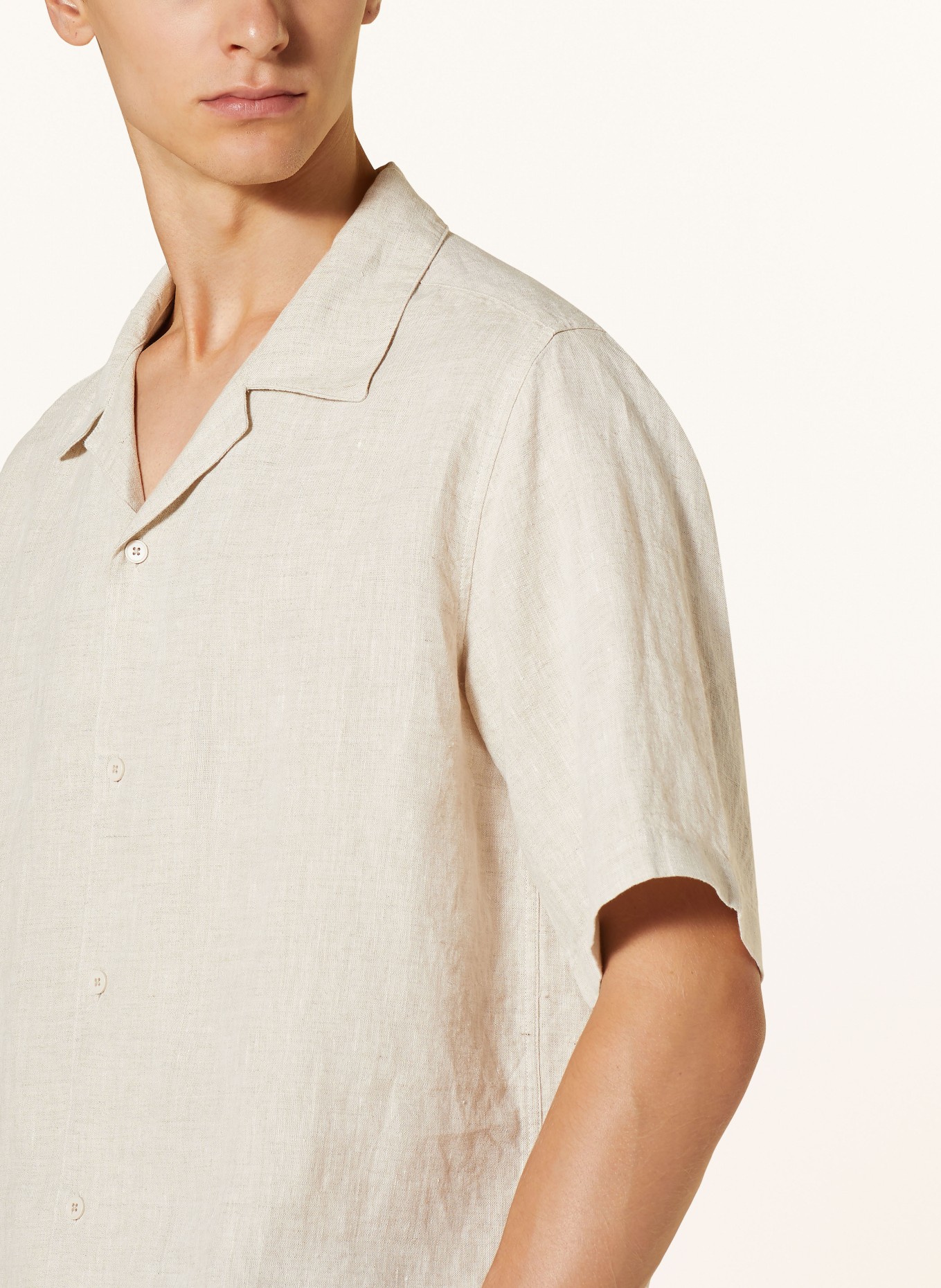NN.07 Resort shirt JULIO comfort fit made of linen, Color: BEIGE (Image 4)