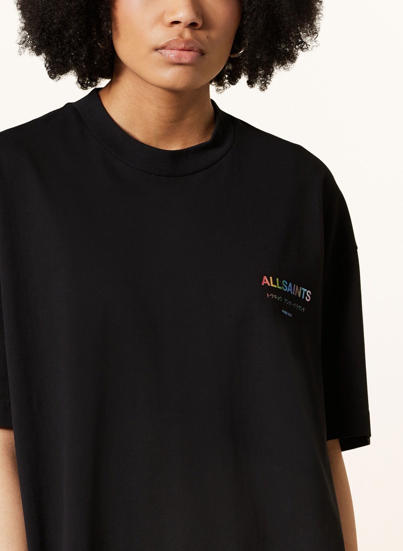 ALLSAINTS Oversized shirt, Color: BLACK/ YELLOW/ BLUE (Image 4)