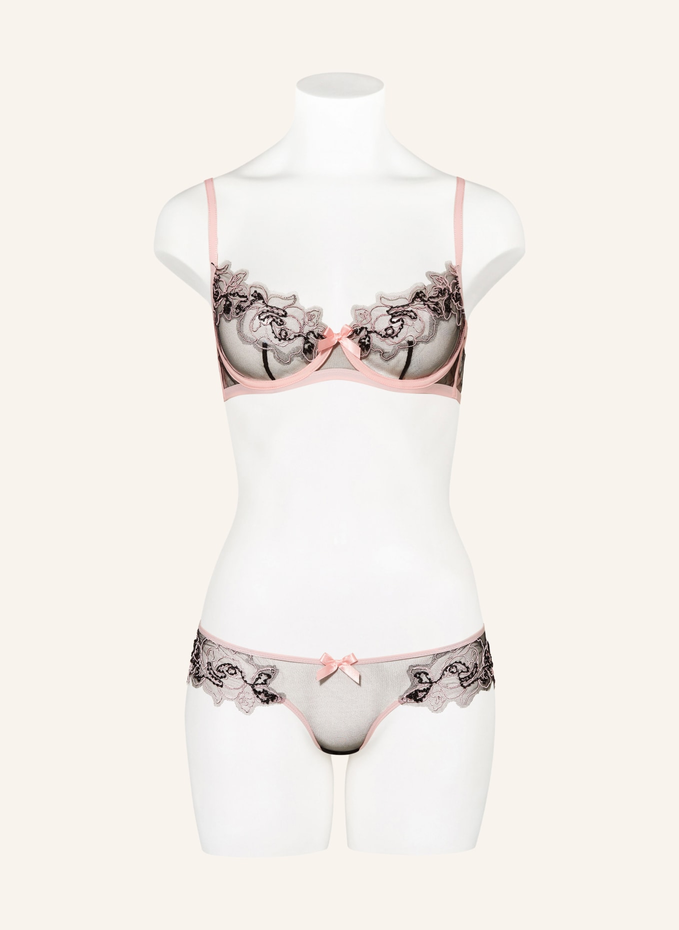 Agent Provocateur Bügel-BH LINDIE mit Perlen: SCHWARZ/ ROSA