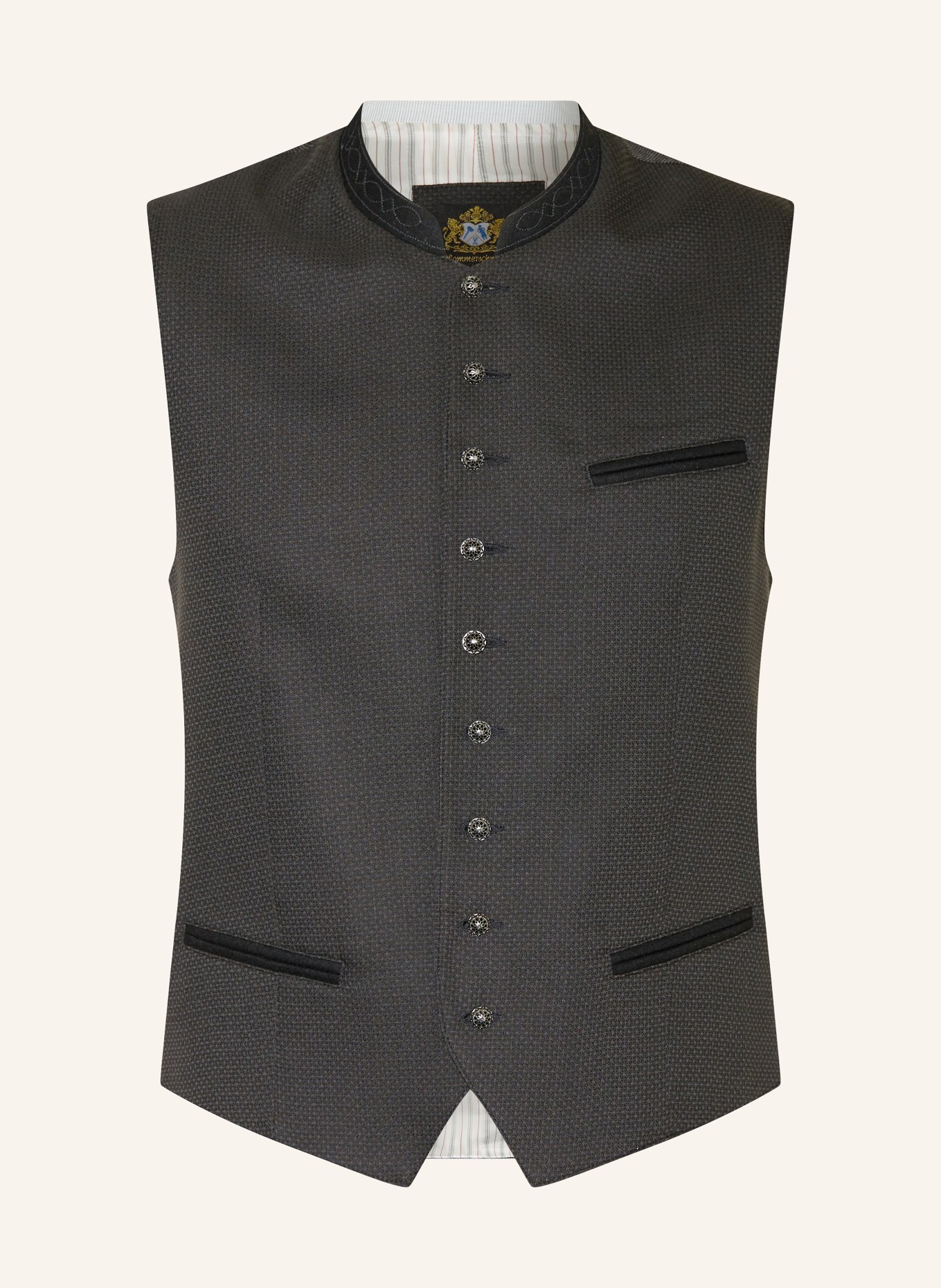 Hammerschmid Trachten vest MIRKO slim fit, Color: BLACK (Image 1)