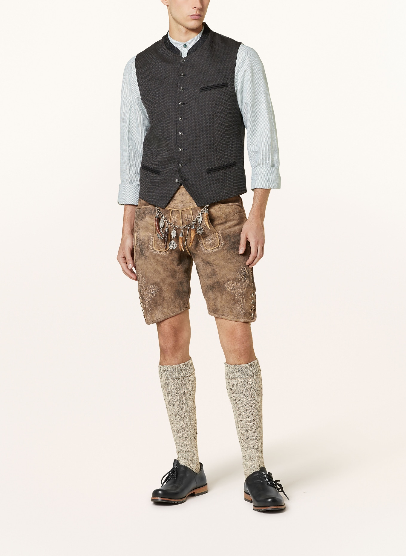 Hammerschmid Trachten vest MIRKO slim fit, Color: BLACK (Image 2)