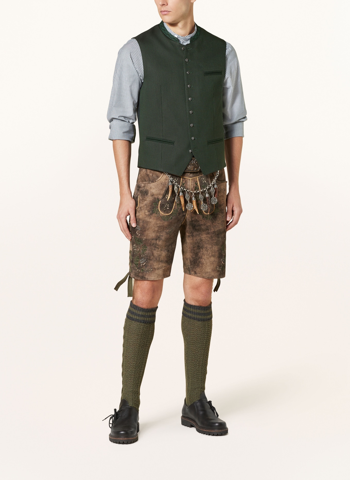 Hammerschmid Trachtenweste MIRKO Slim Fit: GRÜN/ DUNKELGRÜN