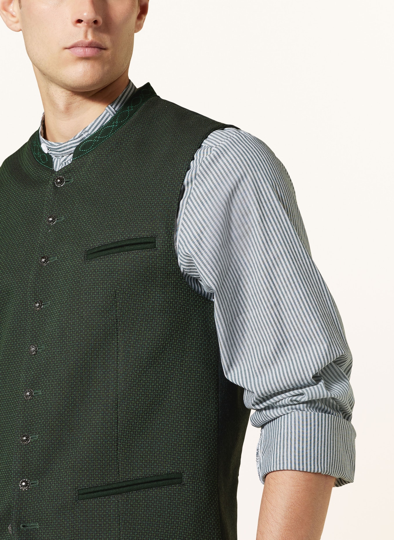Hammerschmid Trachtenweste MIRKO Slim Fit: GRÜN/ DUNKELGRÜN