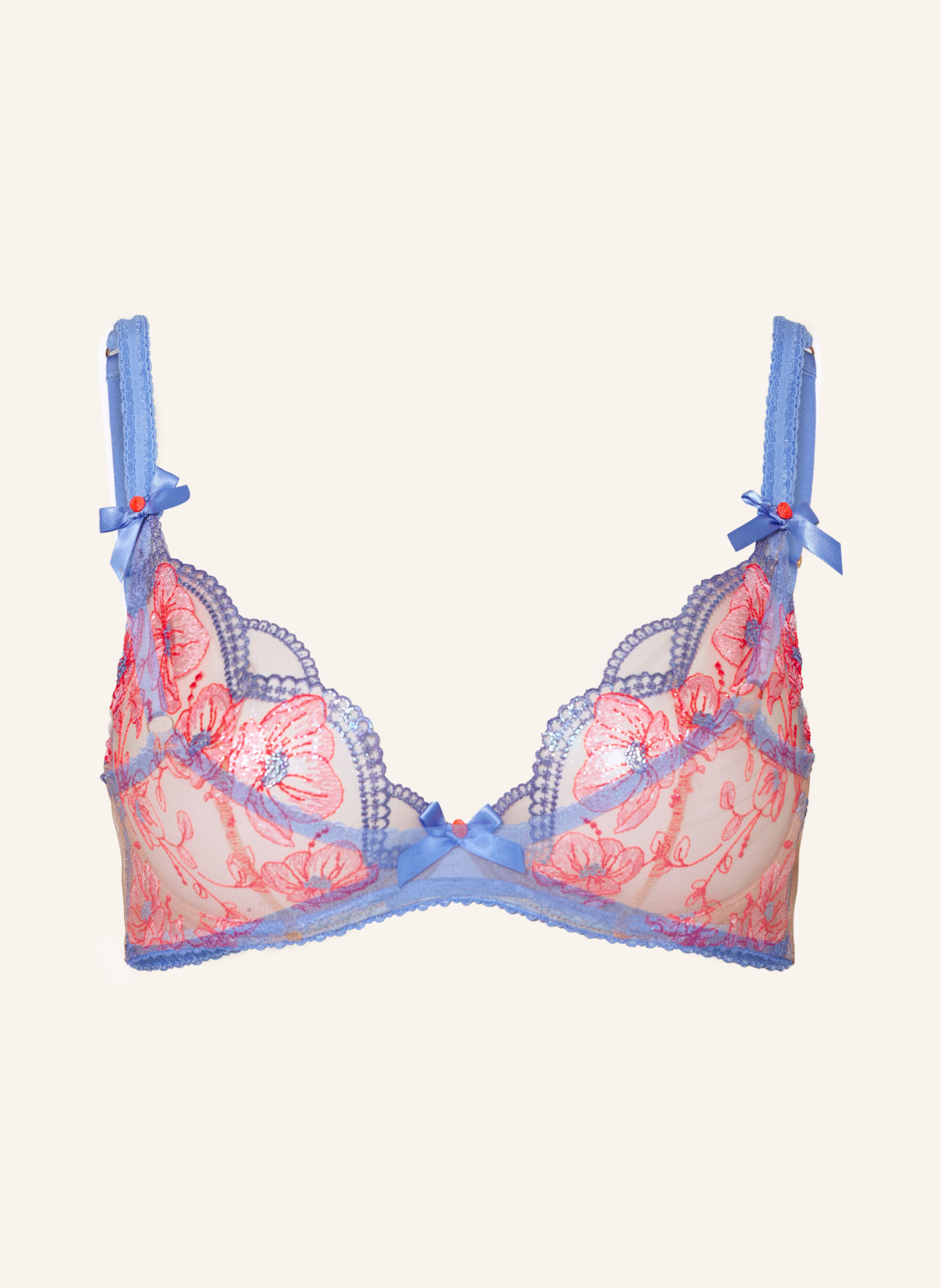 Agent Provocateur Bügel-BH WINNETTE: BLAU/ NEONORANGE