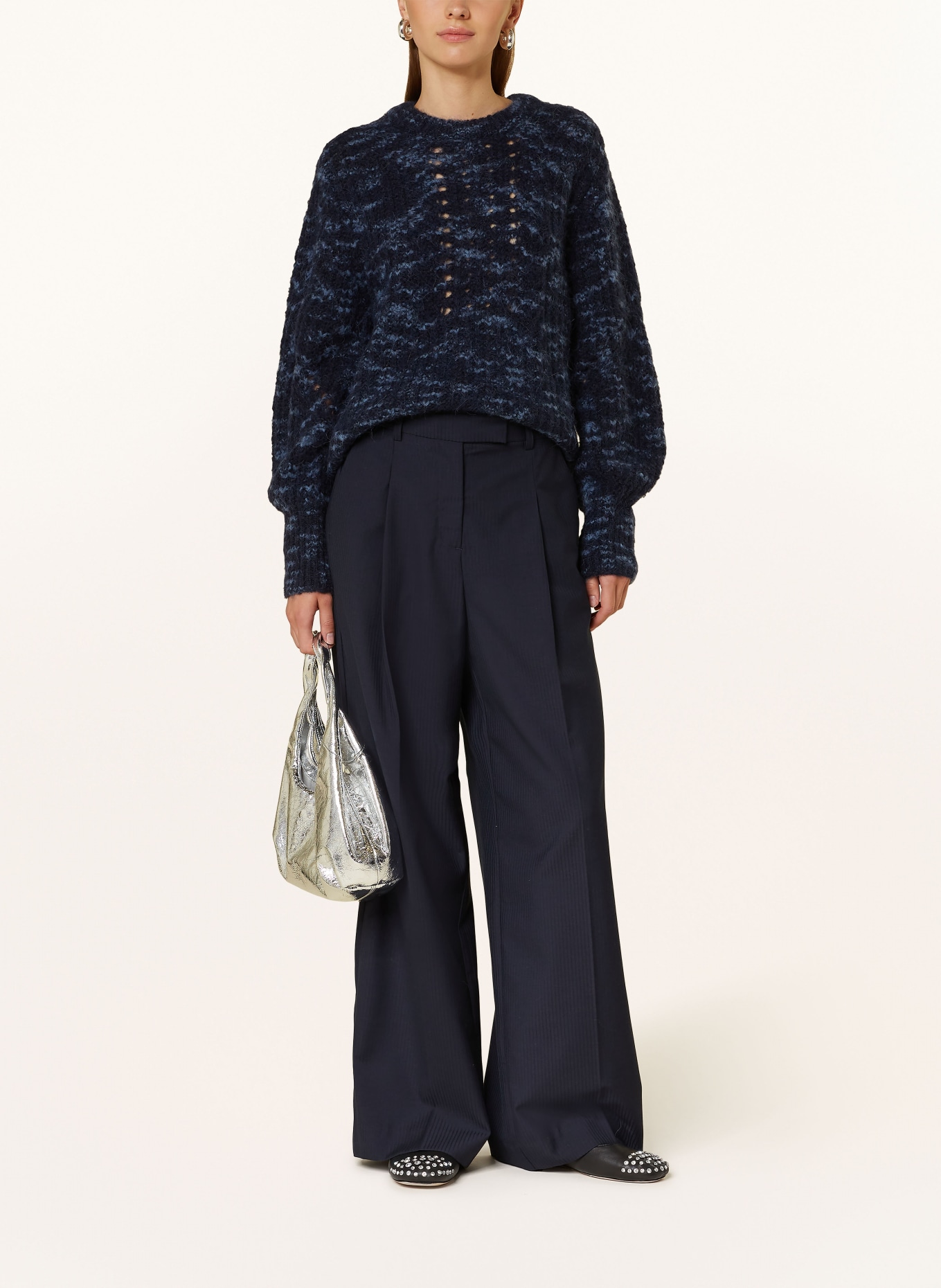 MSCH COPENHAGEN GANNI trousers MSCHMAELYNN, Color: DARK BLUE (Image 2)