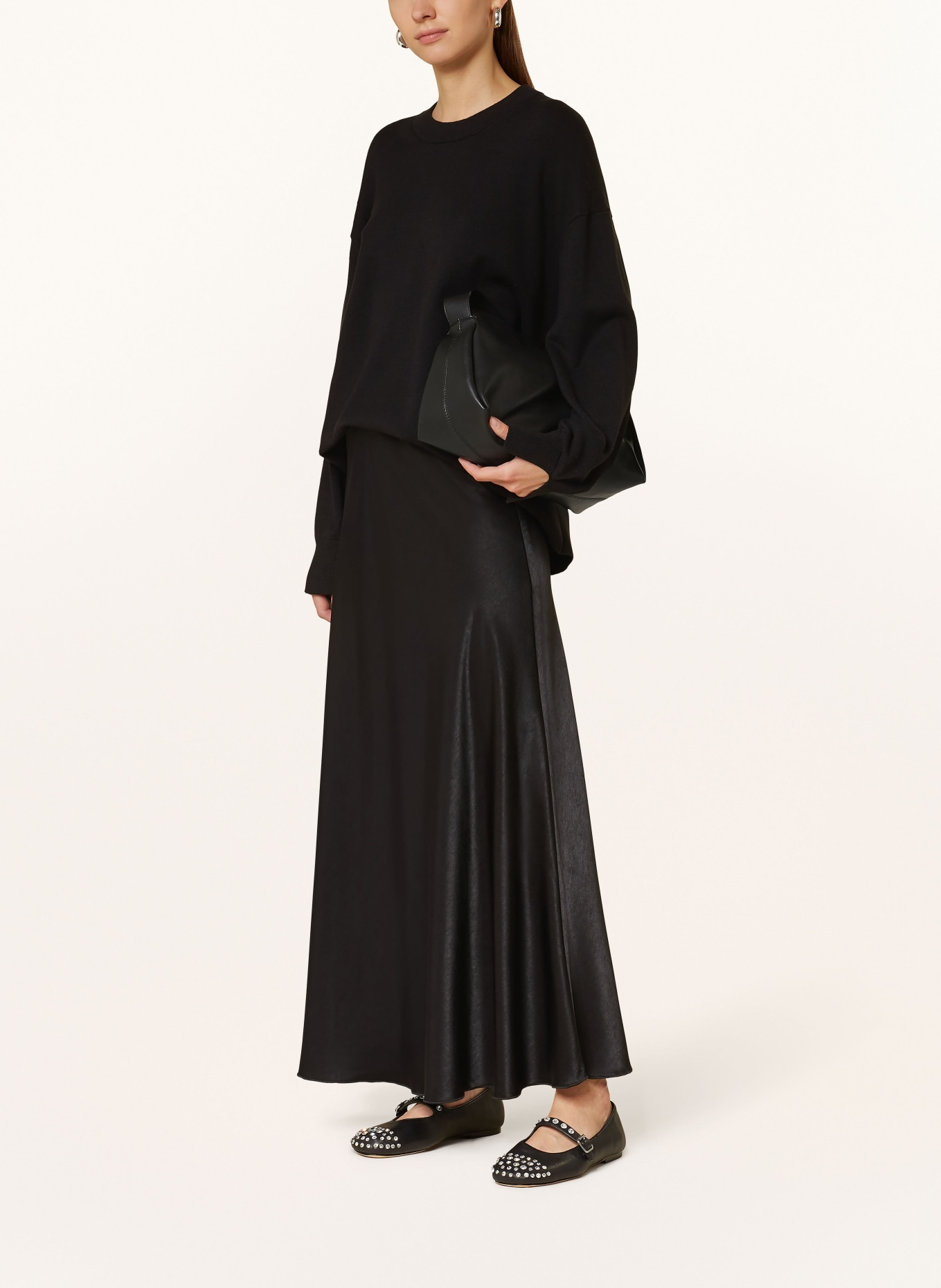 MSCH COPENHAGEN Satin skirt MSCHNICOLETTE ULLAS: BLACK