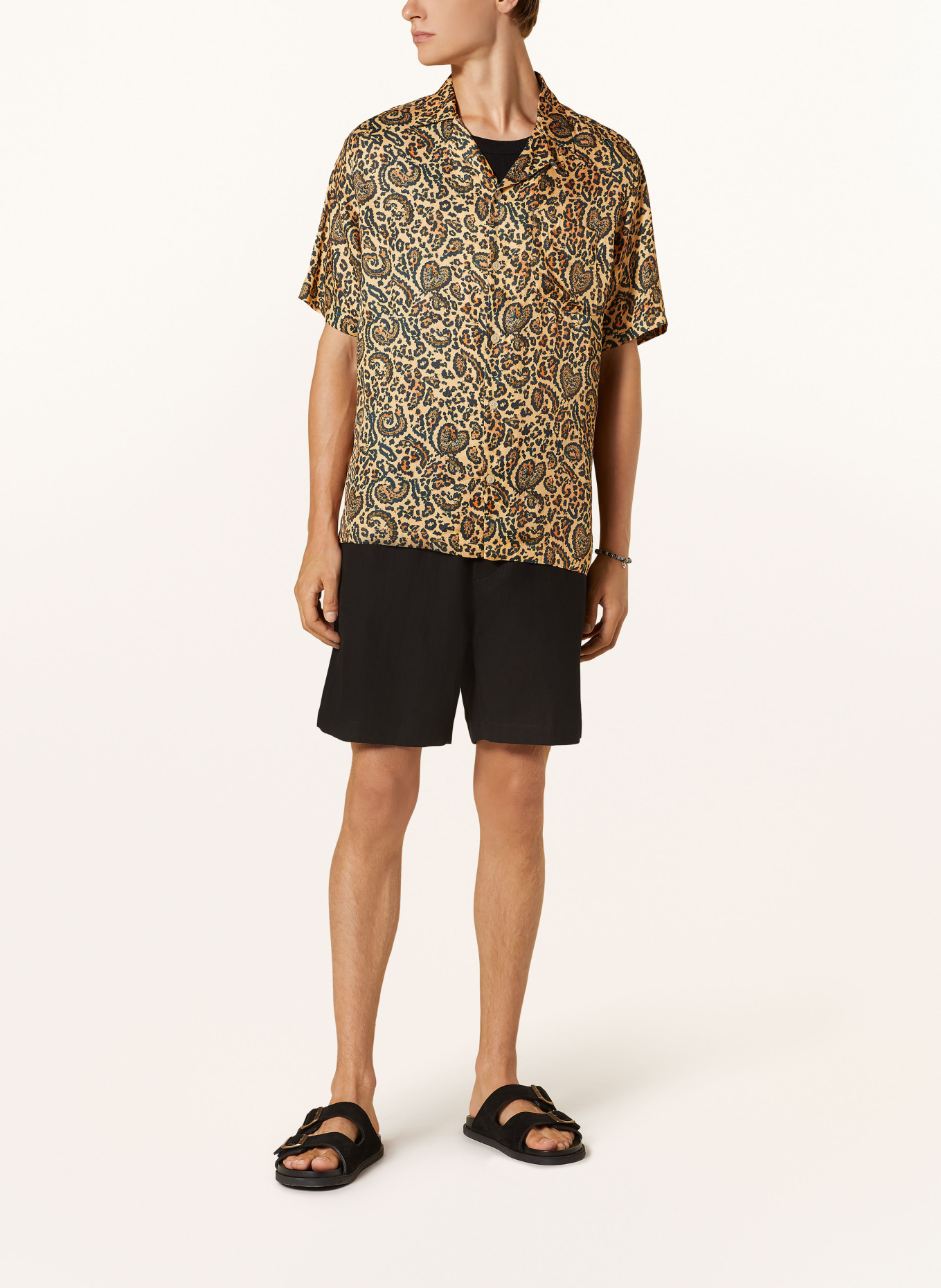 ALLSAINTS Resort shirt LEO PAISLEY relaxed fit, Color: BLACK/ BROWN (Image 2)