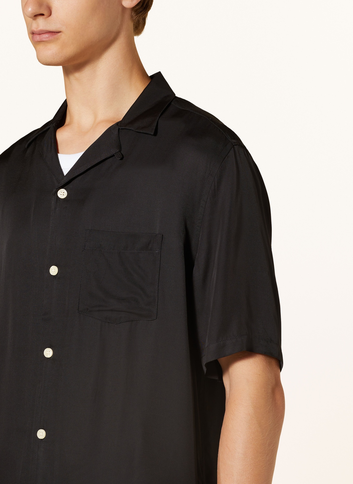 ALLSAINTS Resort shirt SUNSMIRK relaxed fit, Color: BLACK (Image 4)