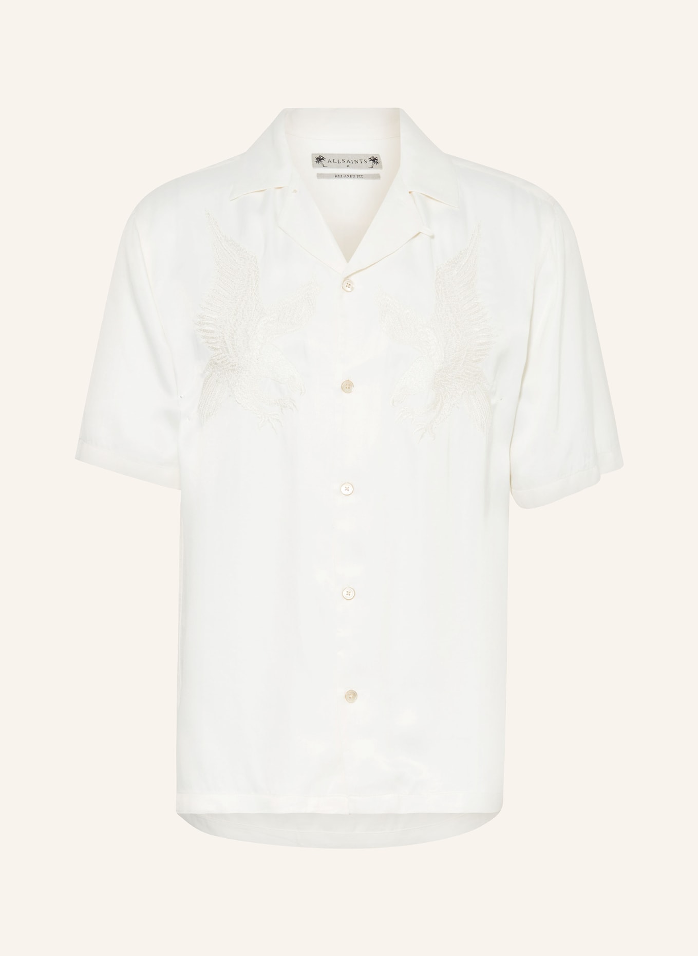 ALLSAINTS Resort shirt AQUILA relaxed fit with embroidery, Color: ECRU (Image 1)