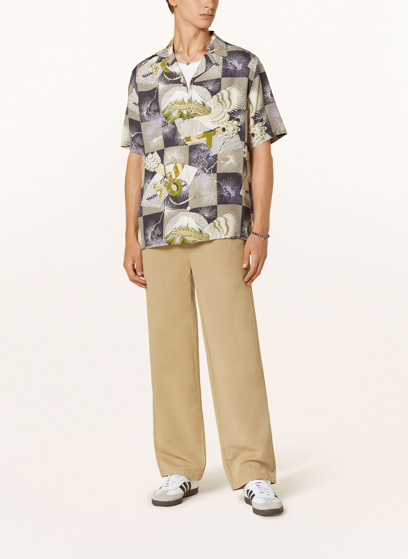 ALLSAINTS Resort shirt SEBASTIAN relaxed fit, Color: CREAM/ GREEN/ PURPLE (Image 2)