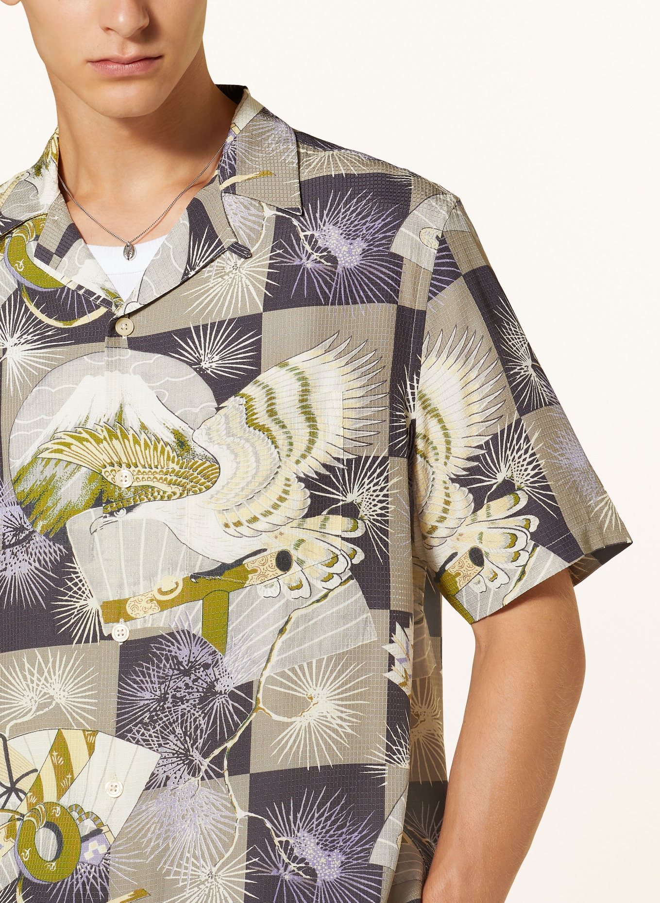 ALLSAINTS Resort shirt SEBASTIAN relaxed fit, Color: CREAM/ GREEN/ PURPLE (Image 4)