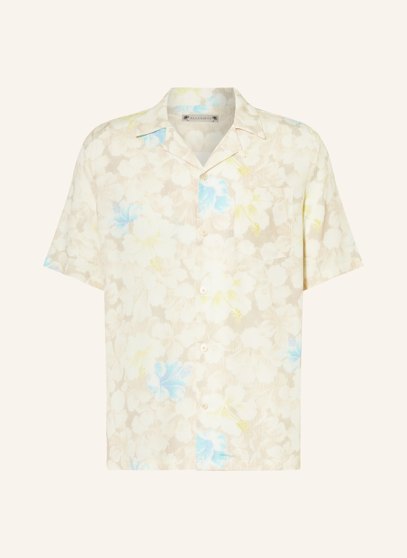 ALLSAINTS Resort shirt NEVADA relaxed fit, Color: ECRU/ BEIGE/ BLUE (Image 1)