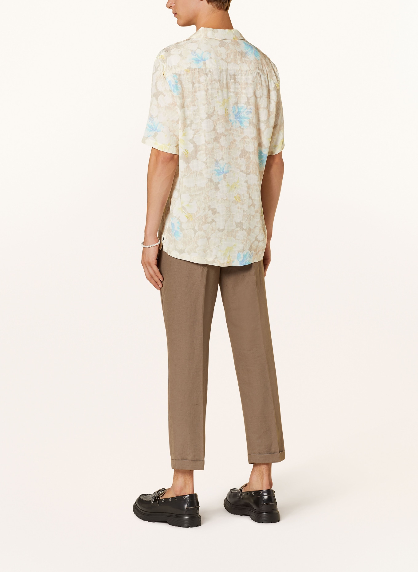 ALLSAINTS Resort shirt NEVADA relaxed fit, Color: ECRU/ BEIGE/ BLUE (Image 3)