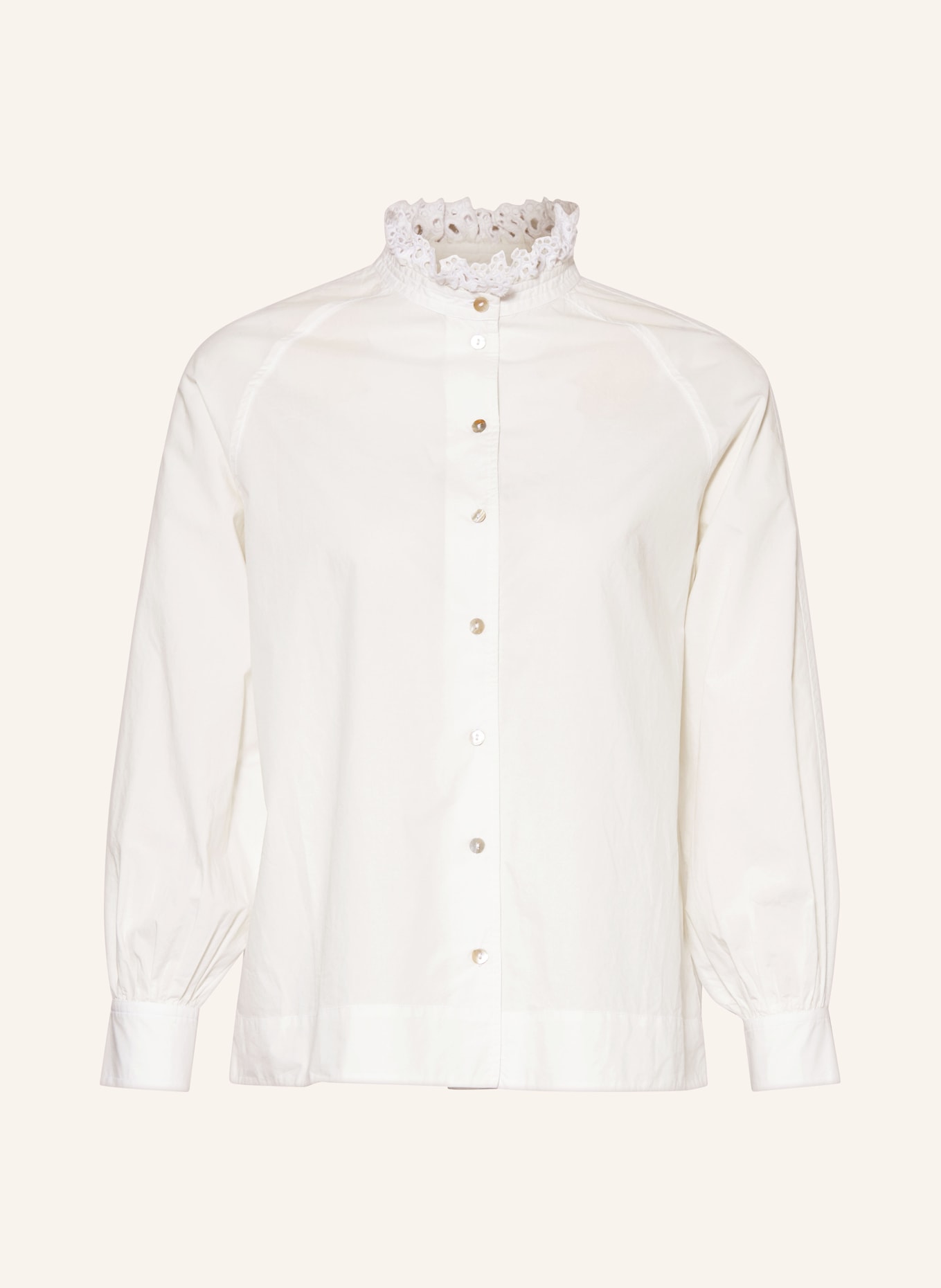 Rich & Royal Blouse with broderie anglaise: WHITE