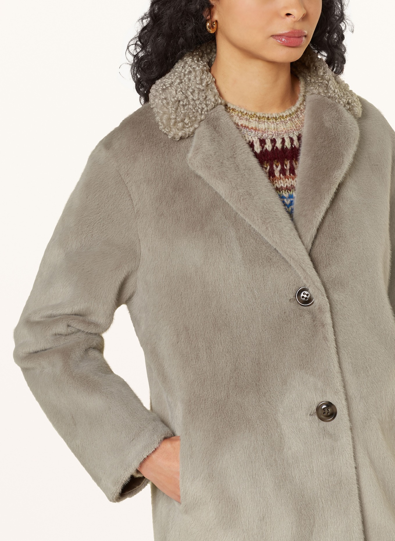 Rich & Royal Kunstpelz-Mantel: TAUPE