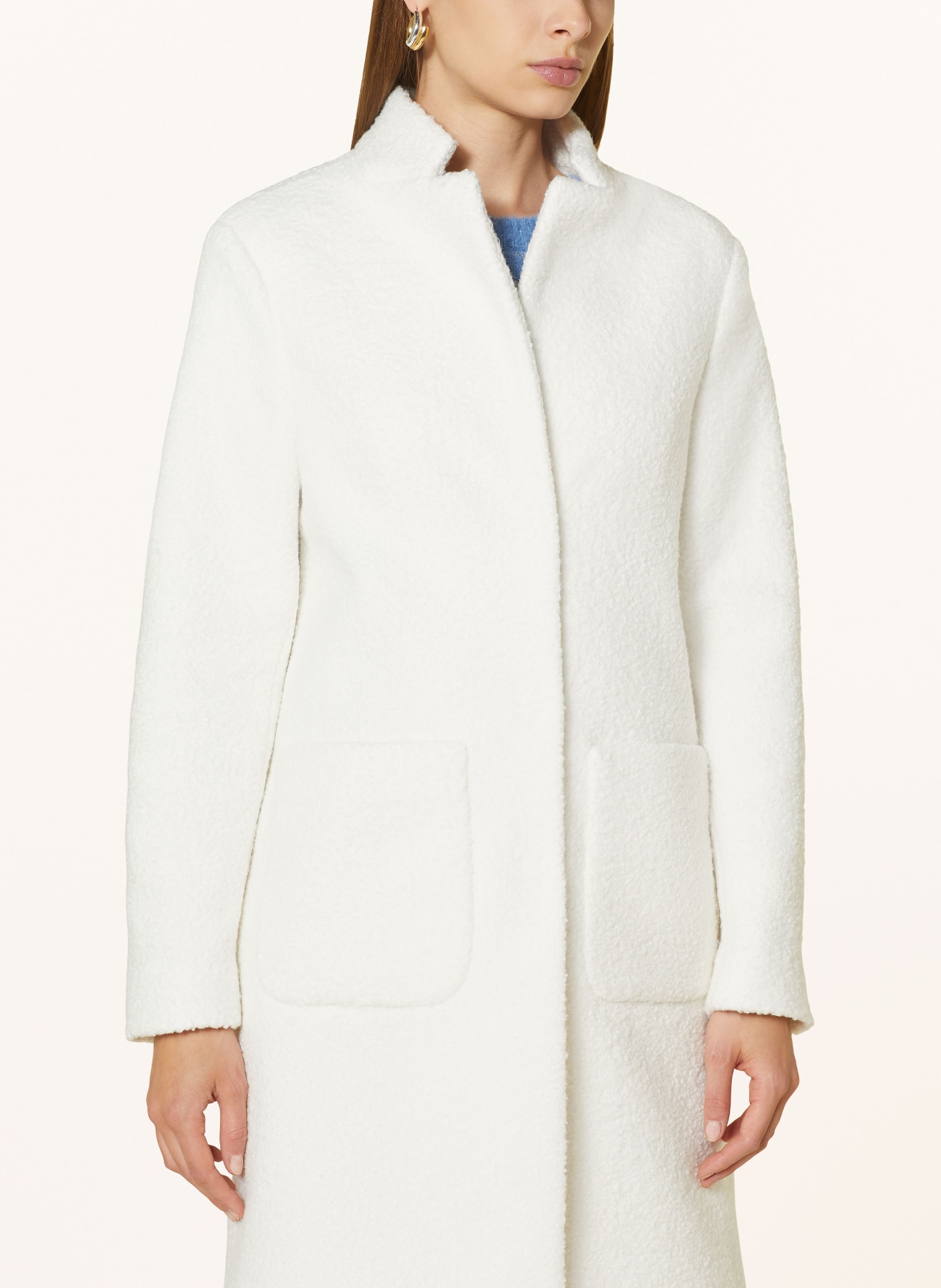 White boucle coat 2025