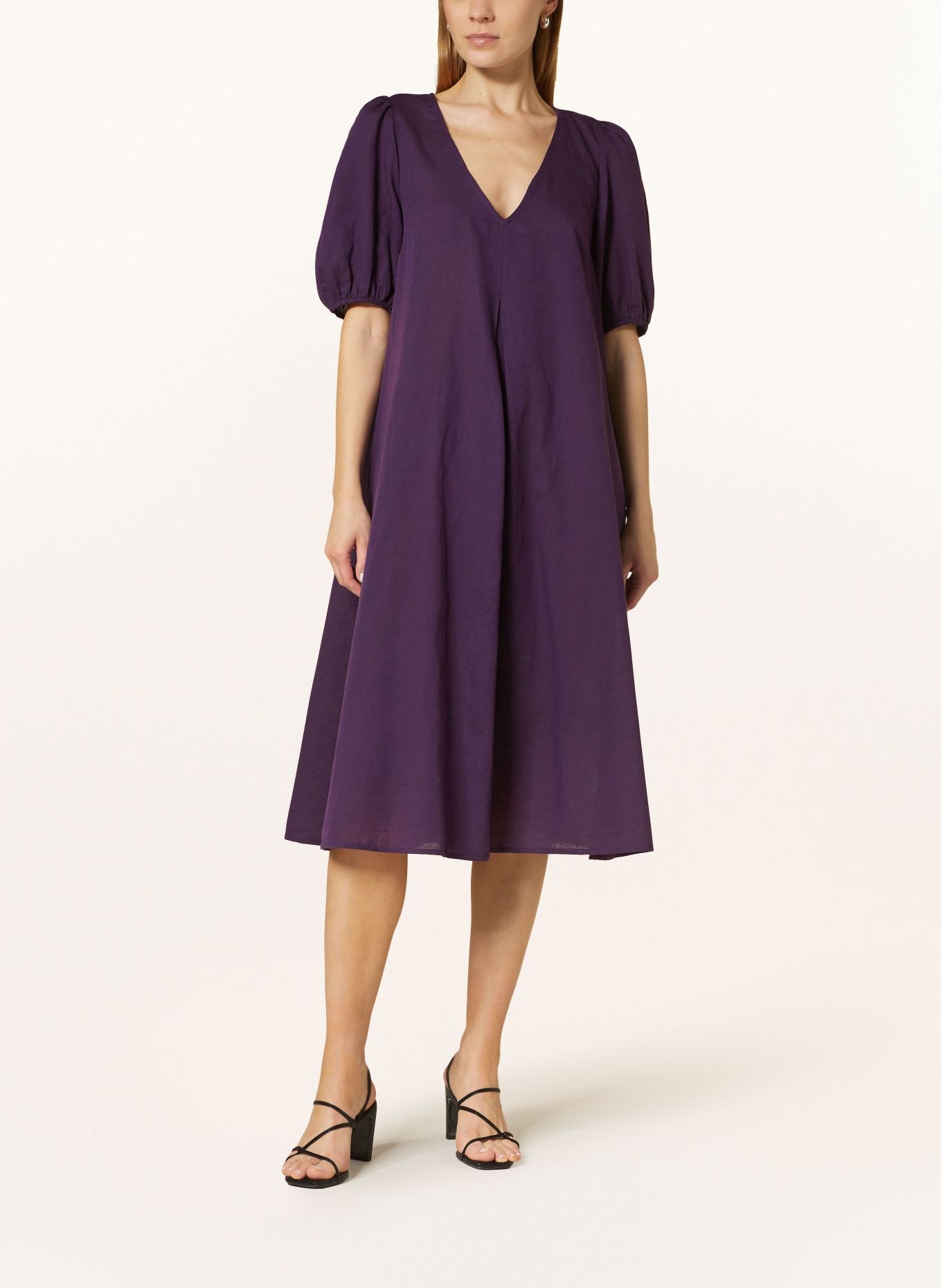 Phase Eight Dress LOTTY with linen, Color: DARK PURPLE (Image 2)