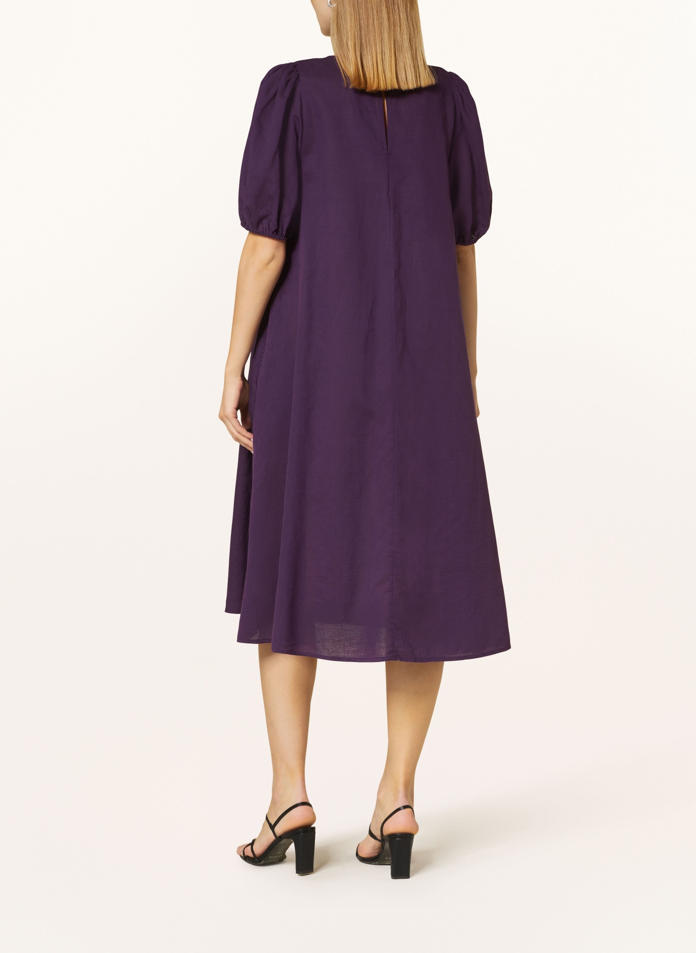 Phase Eight Dress LOTTY with linen, Color: DARK PURPLE (Image 3)