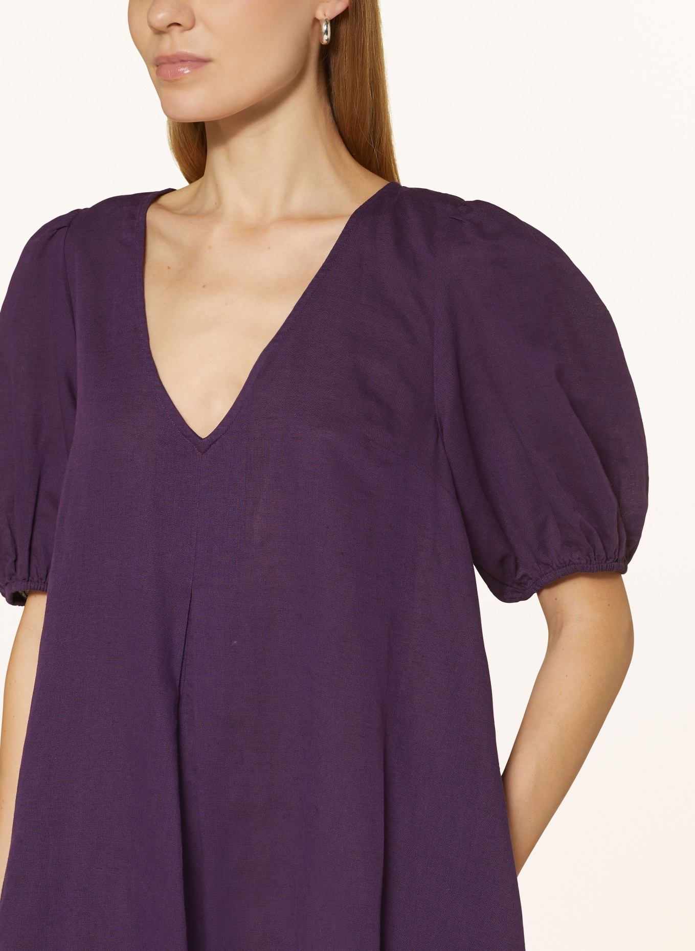 Phase Eight Dress LOTTY with linen, Color: DARK PURPLE (Image 4)