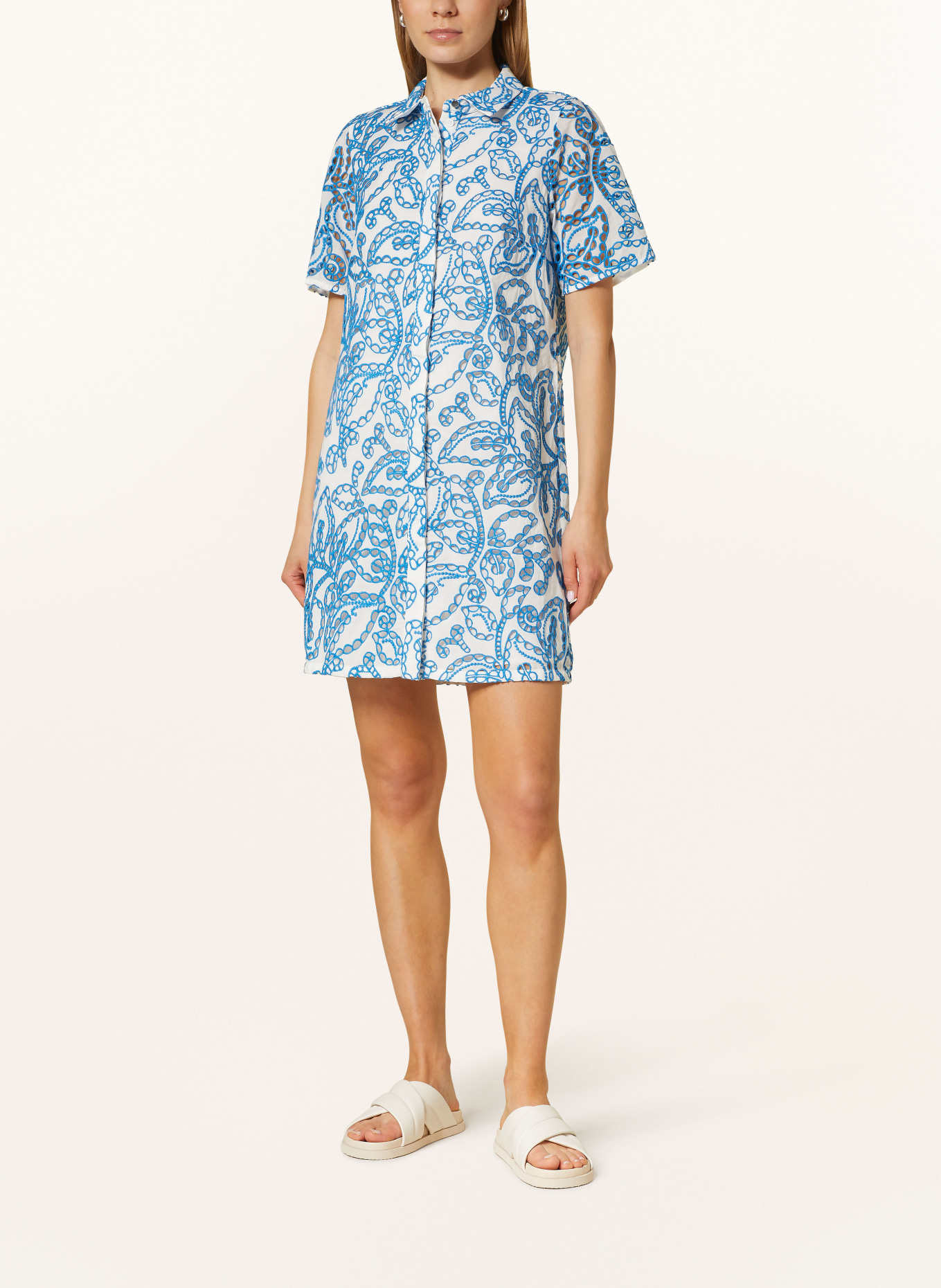 Phase Eight Shirt dress NICKY made of broderie anglaise, Color: BLUE/ WHITE (Image 2)