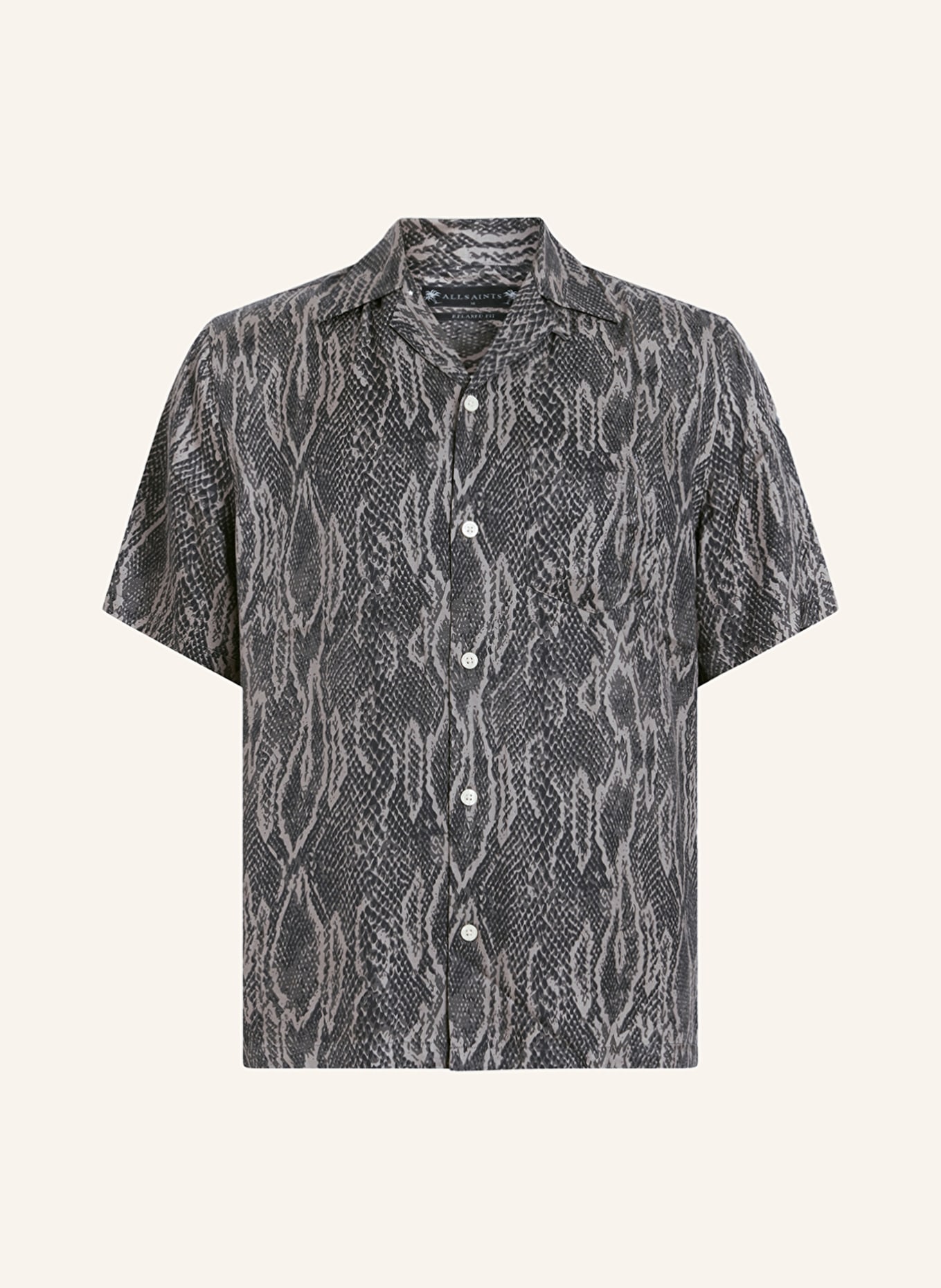 ALLSAINTS Resort shirt BOOMSLANG relaxed fit, Color: BLACK/ GRAY (Image 1)